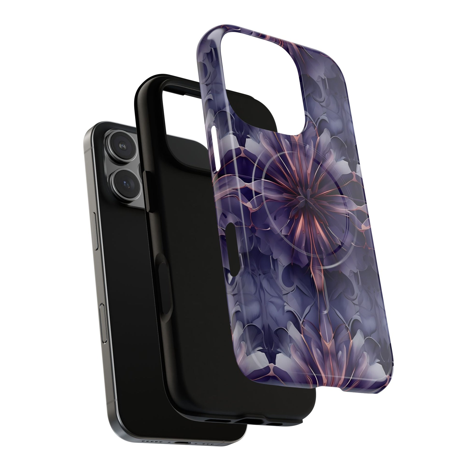 Twilight Tapestry - iPhone 16 Pro MagSafe Phone Case - Purple Kaleidoscope Design