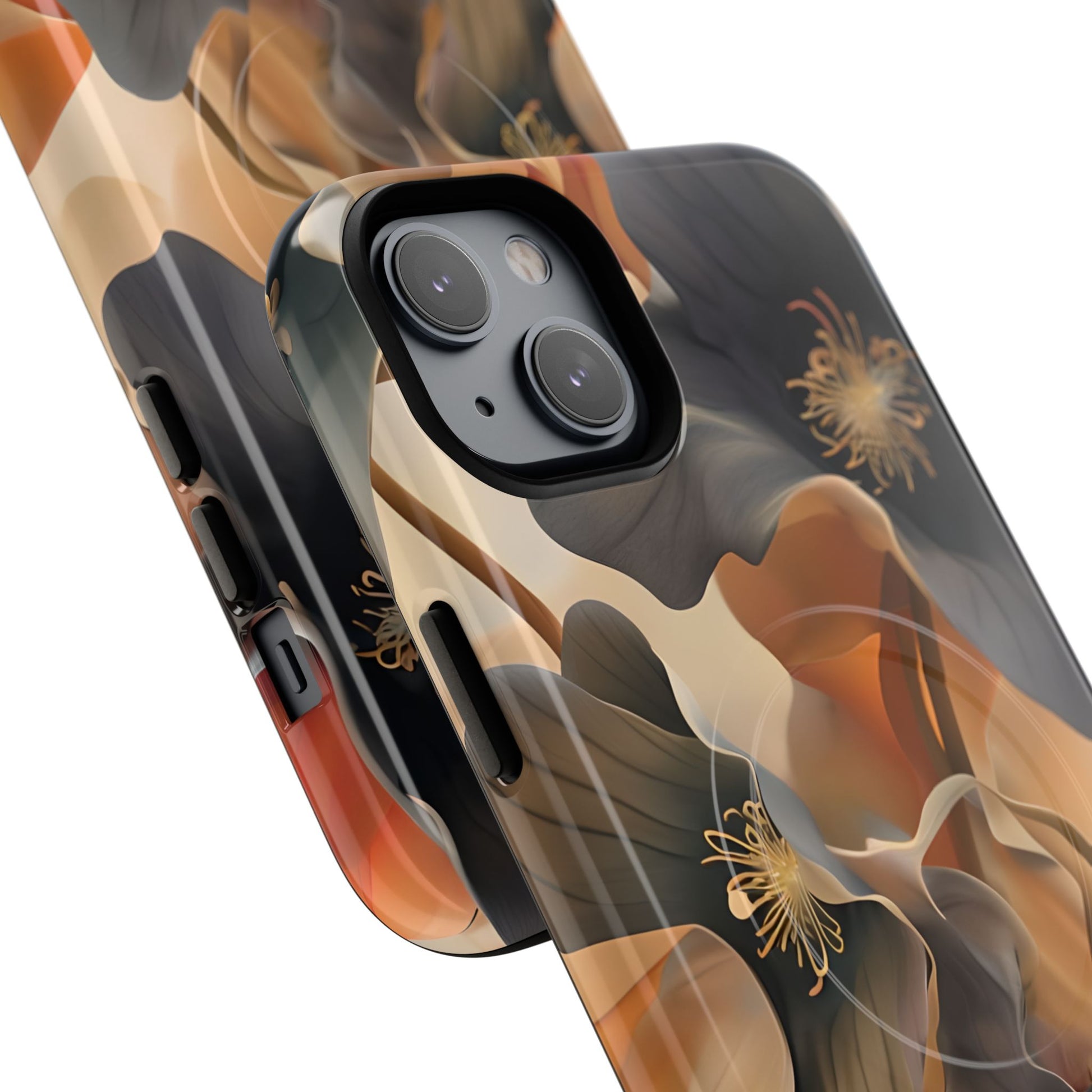 Autumn Ember - Moody Floral Art iPhone 14 Plus MagSafe Phone Case -Warm Earthy Botanical Design