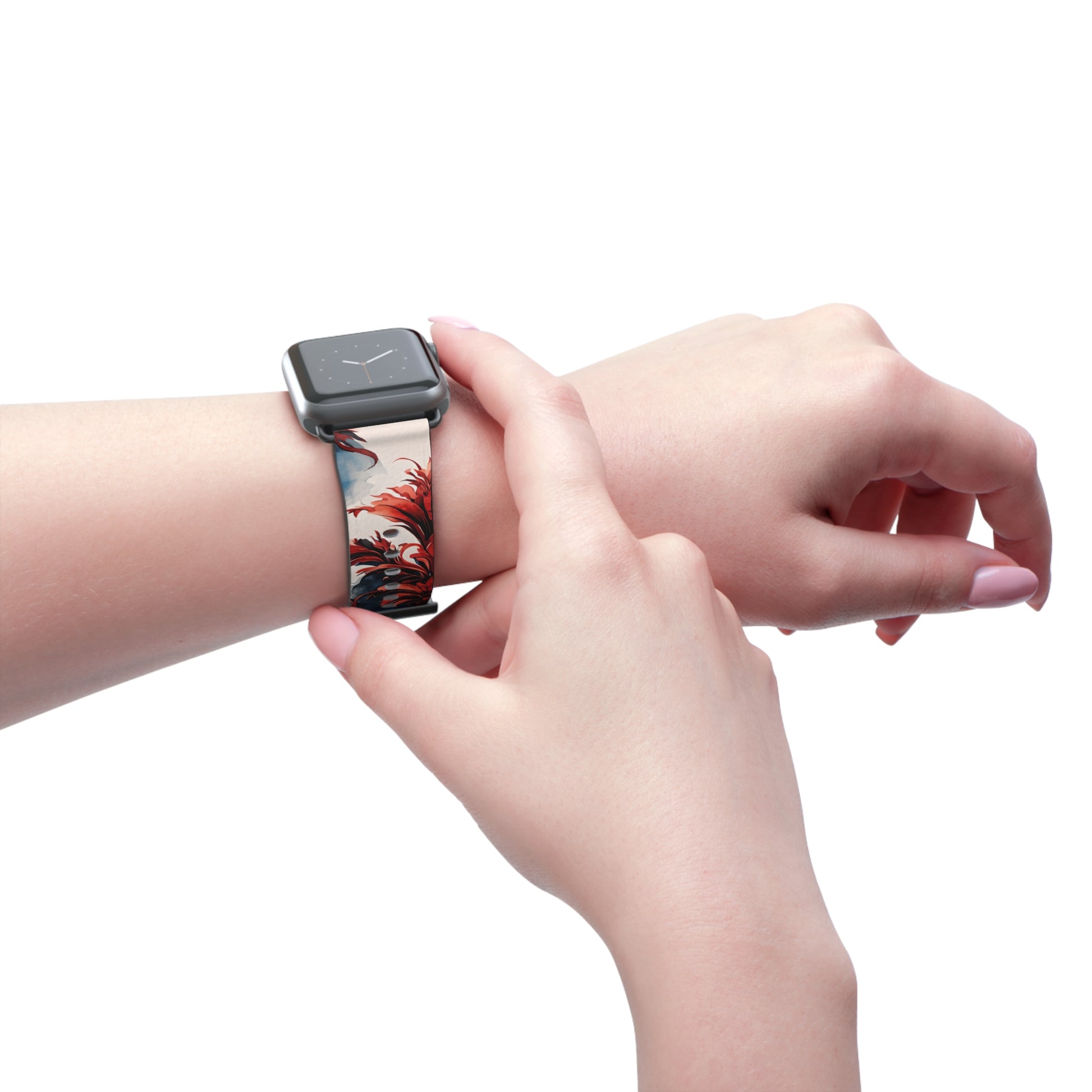 Crimson Plume Apple Watch Band Strap - Ethereal design
