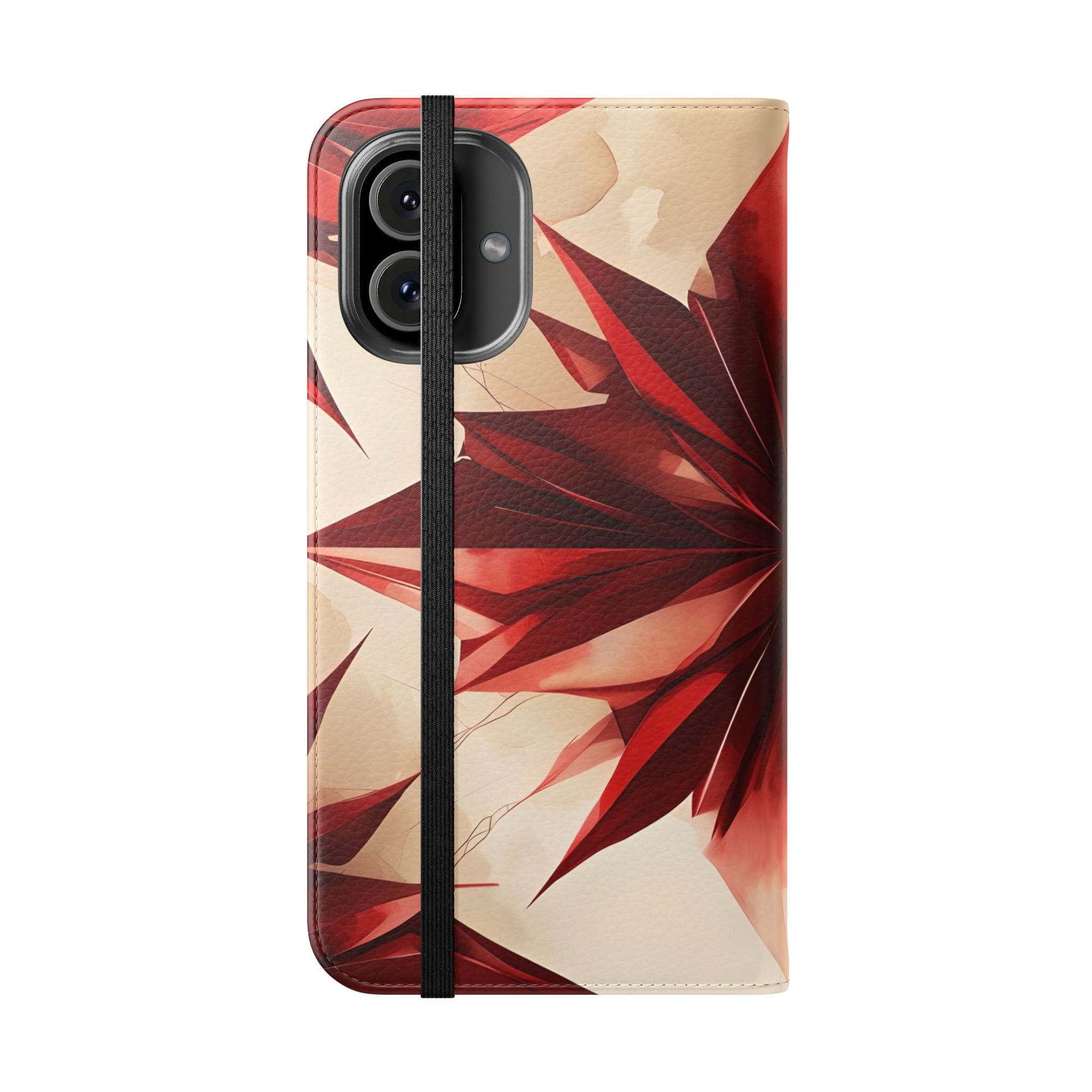 Ruby Compass iPhone 16 Plus Wallet Case - Bold Geometric Flip Cover with Card Slots