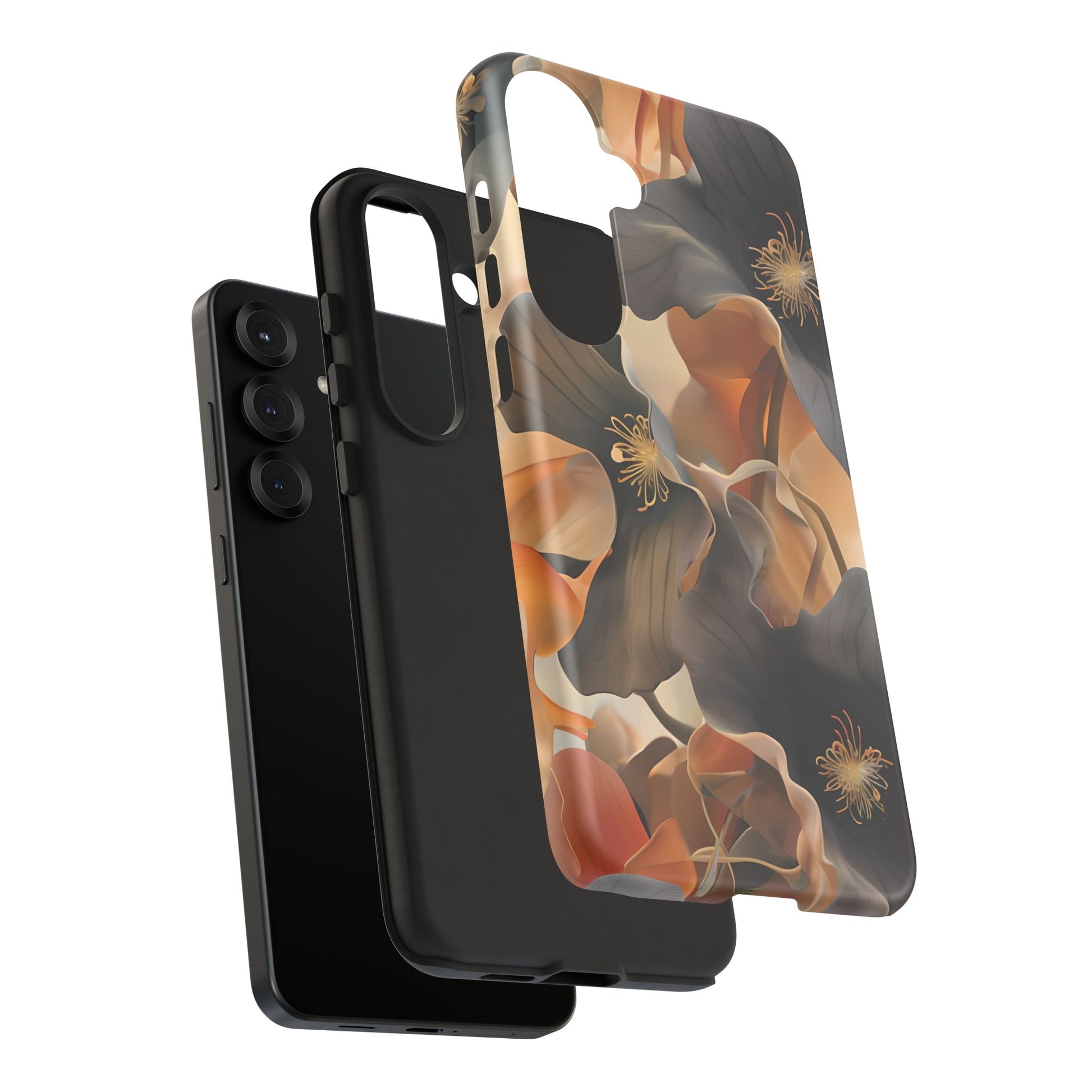 Autumn Ember - Moody Floral Art Samsung Galaxy S25 Plus Tough Phone Case - Warm Earthy Botanical Design