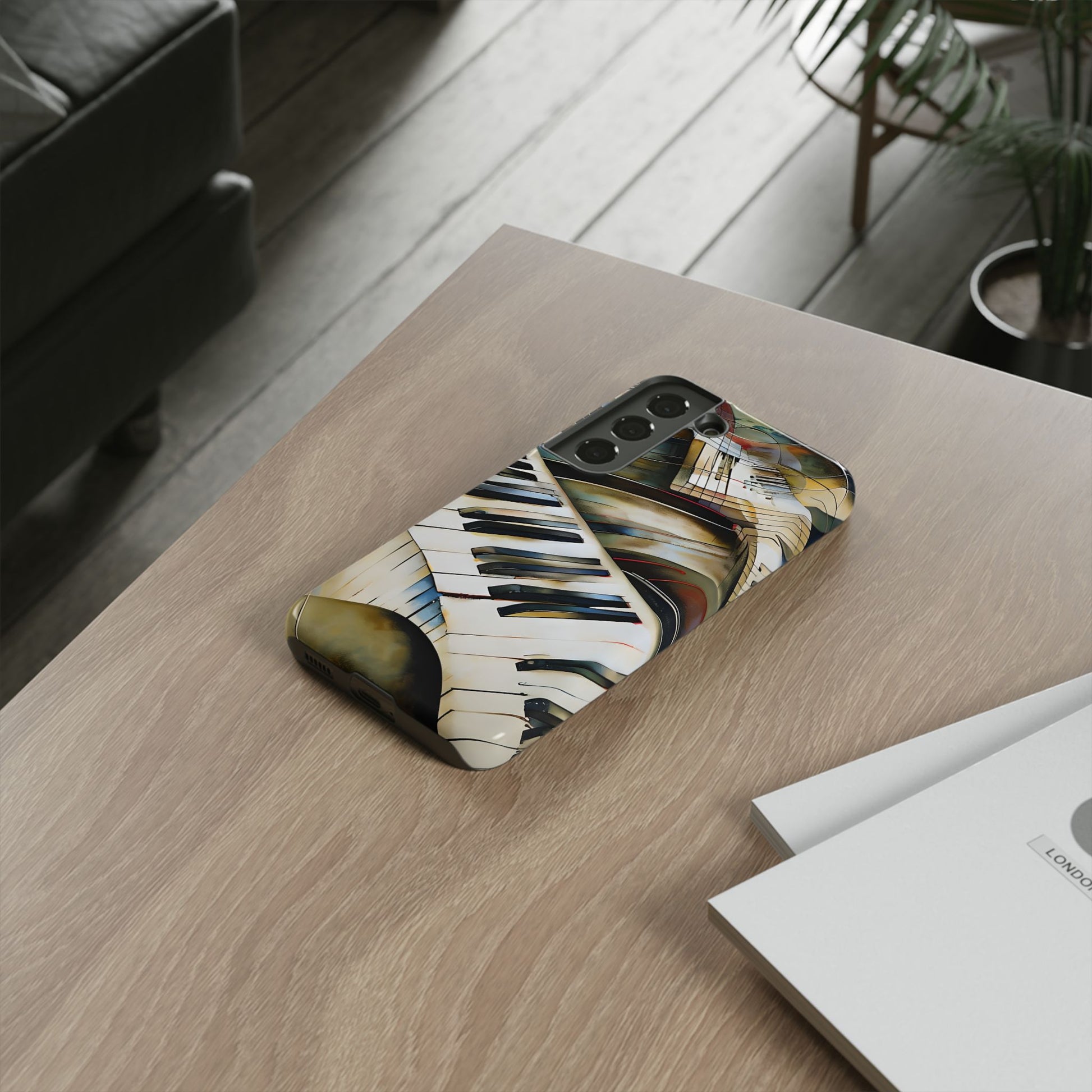 Ivory Cascade Abstract Keyboard Music Tough Case for Samsung Galaxy S22- Shockproof Phone Cover