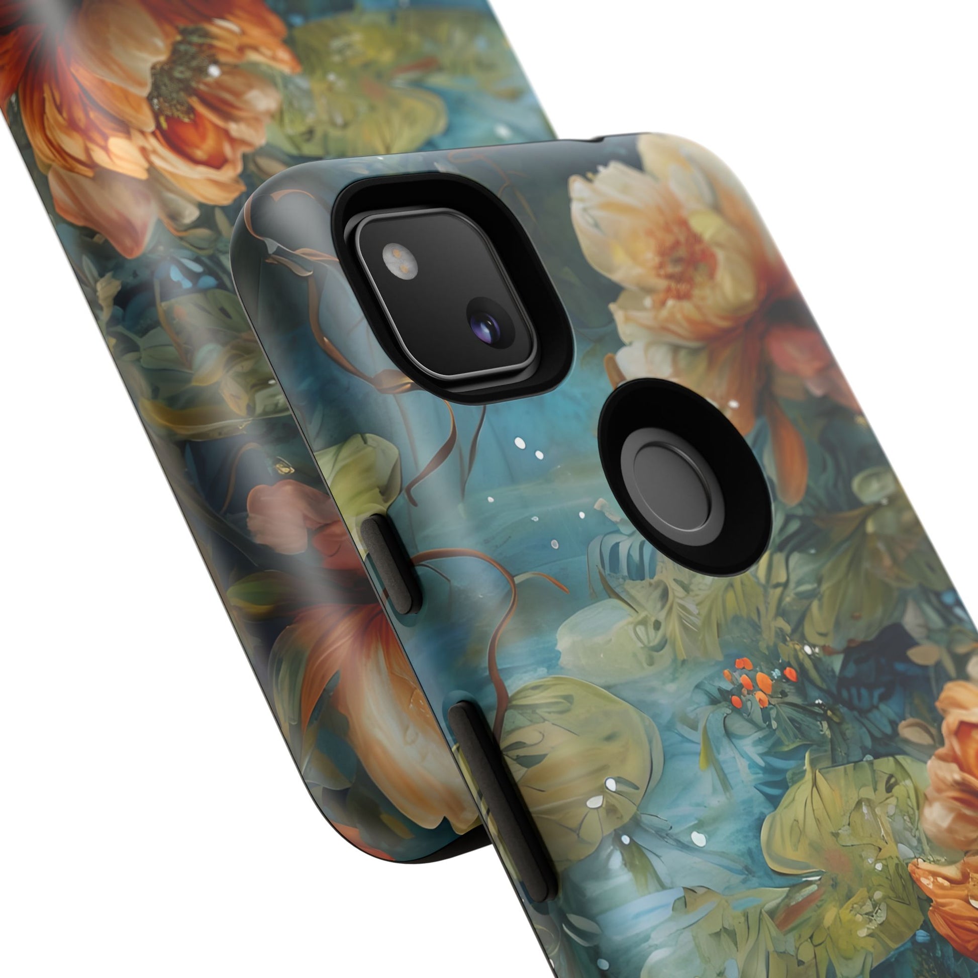 Waterlily Nocturne Tough Case for Google Pixel 4a- Premium Artistic Shockproof Cover, Elegant Protective Phone Case