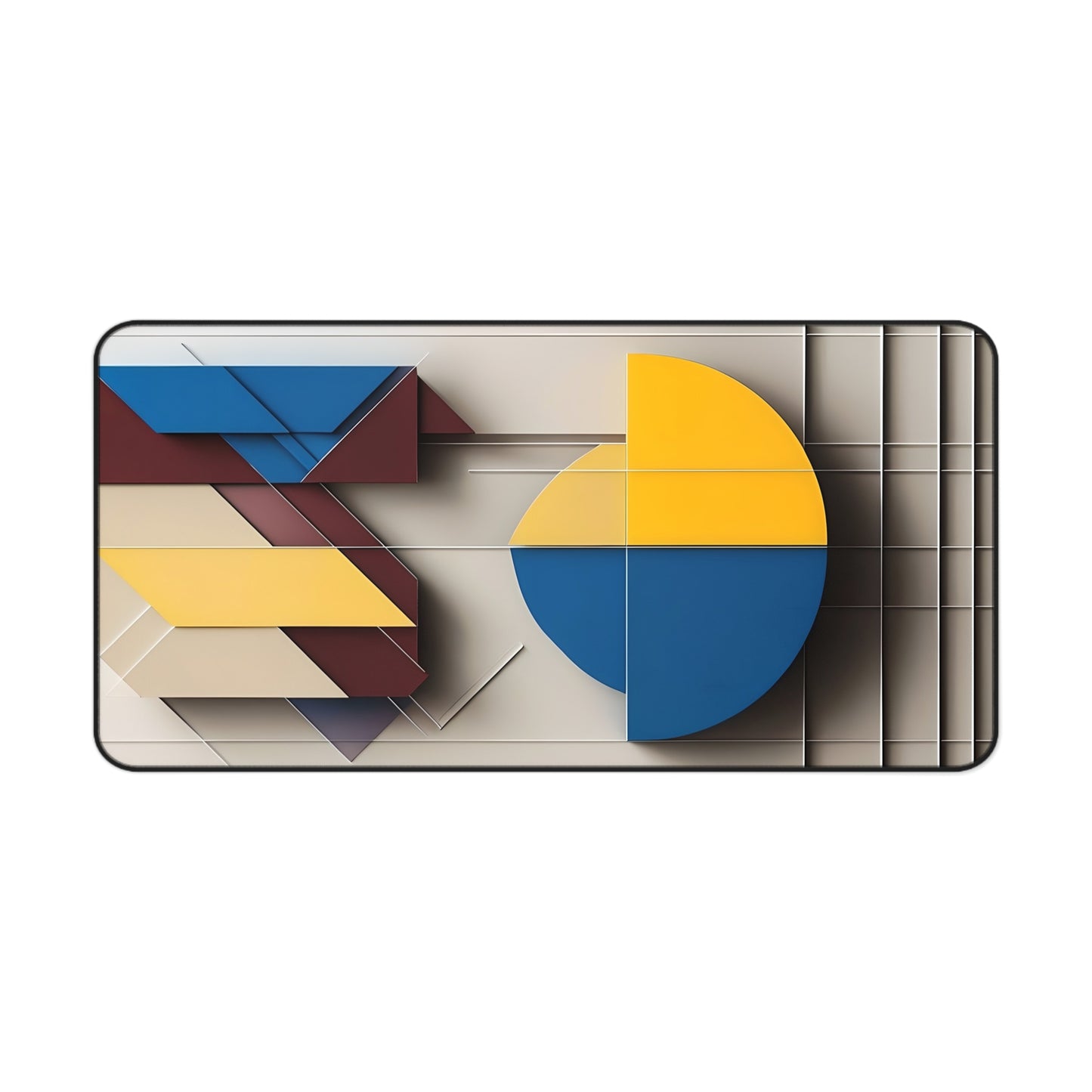 Chromatic Construct Desk Mat - Premium Office Desk Pad, 3 Sizes Available, Artistic Workspace Protection