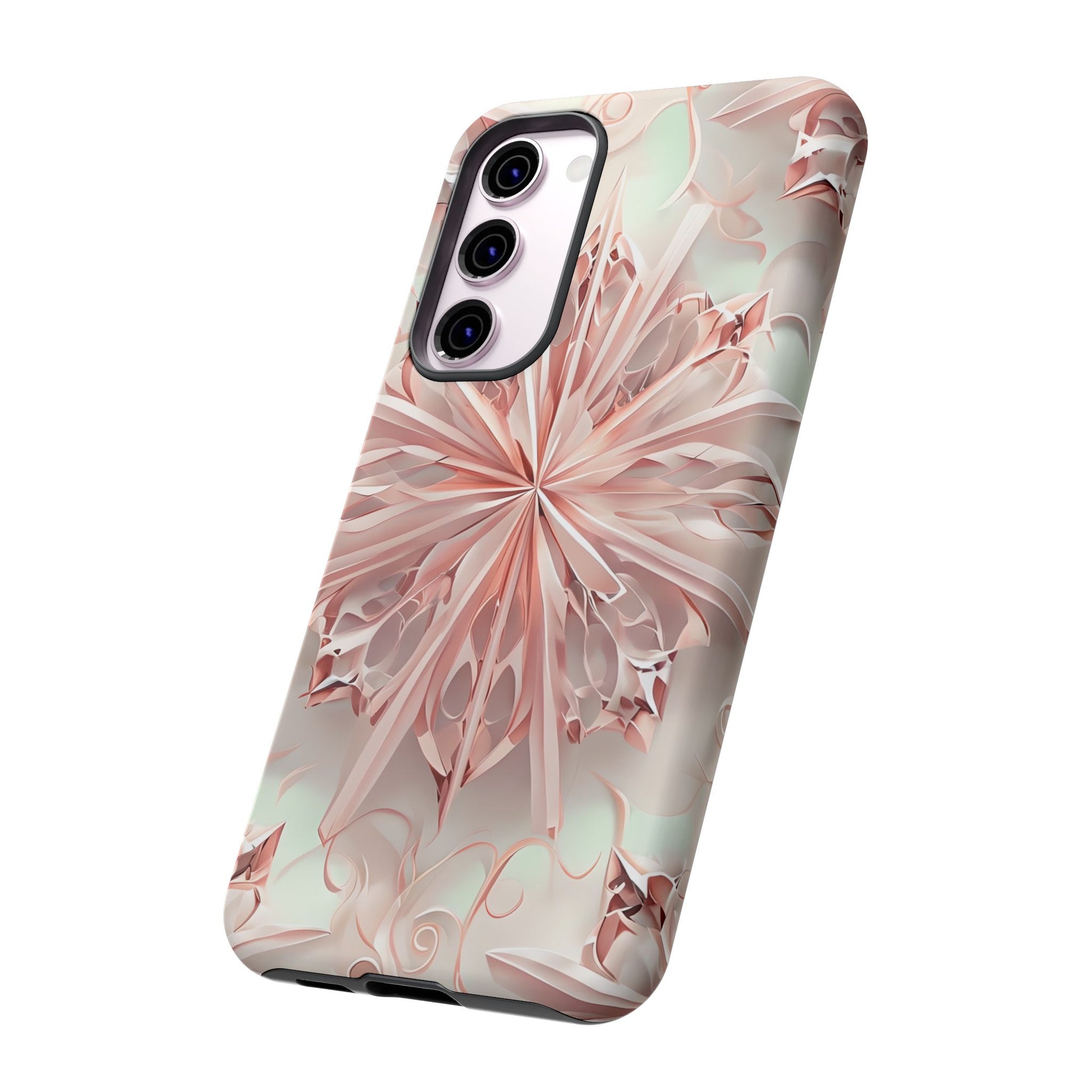 Blush Frost from our Kaleidoscope Collection - Samsung Galaxy S23 Plus tough case - Soft Pink Geometric Floral Design