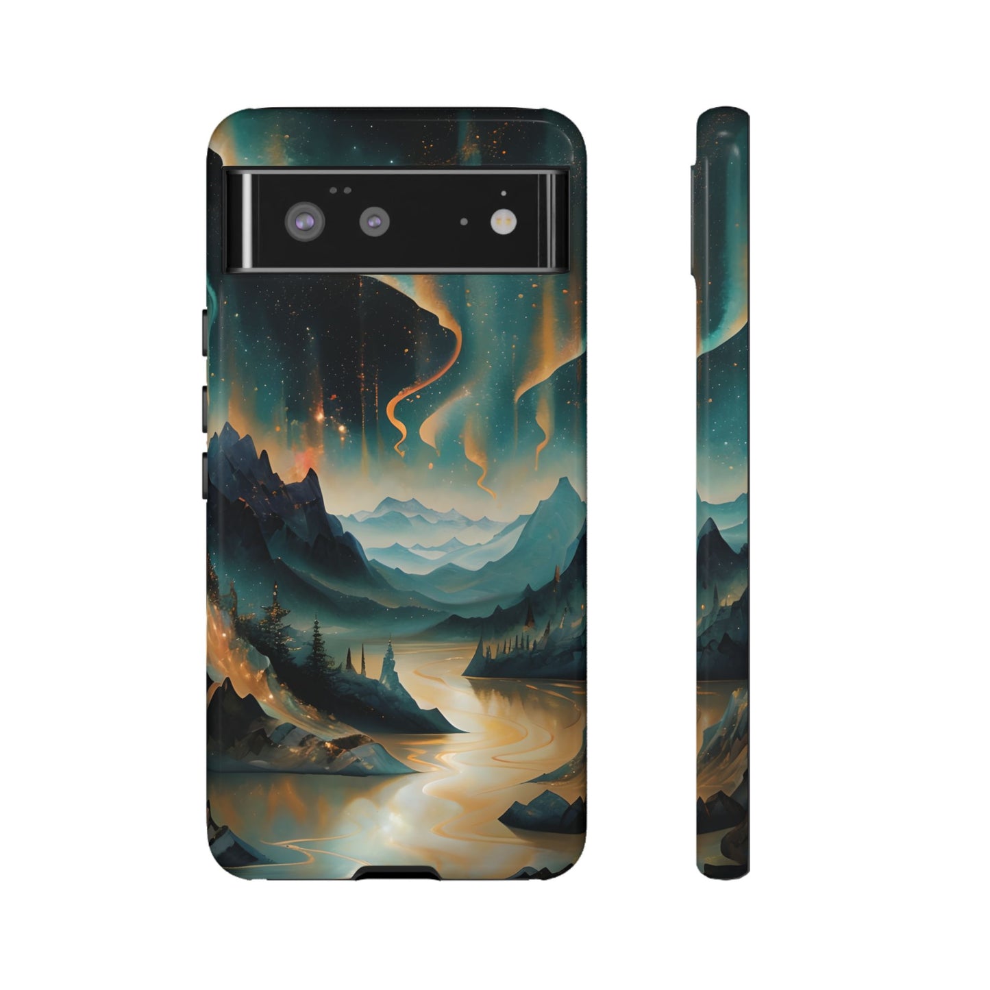 Aurora Dreamscape Tough Case for Google Pixel - Northern Lights Artistic Shockproof Cover, Elegant Protective Phone Case