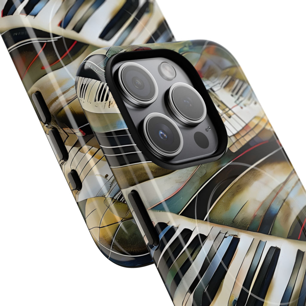 Ivory Cascade Abstract Keyboard Music iPhone 15 Pro MagSafe Case