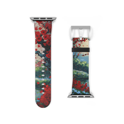 Crimson Blossom Lake Apple Watch Band Strap - Timeless Design for your Timepiece