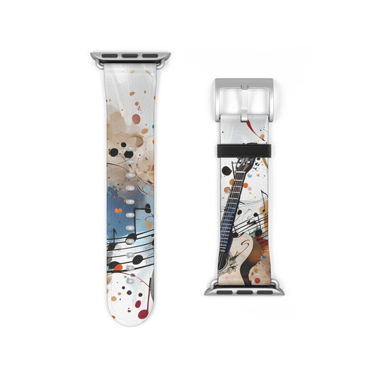 Strum and Flow Apple Watch Band Strap - Acoustic Guitar Music Art Strap