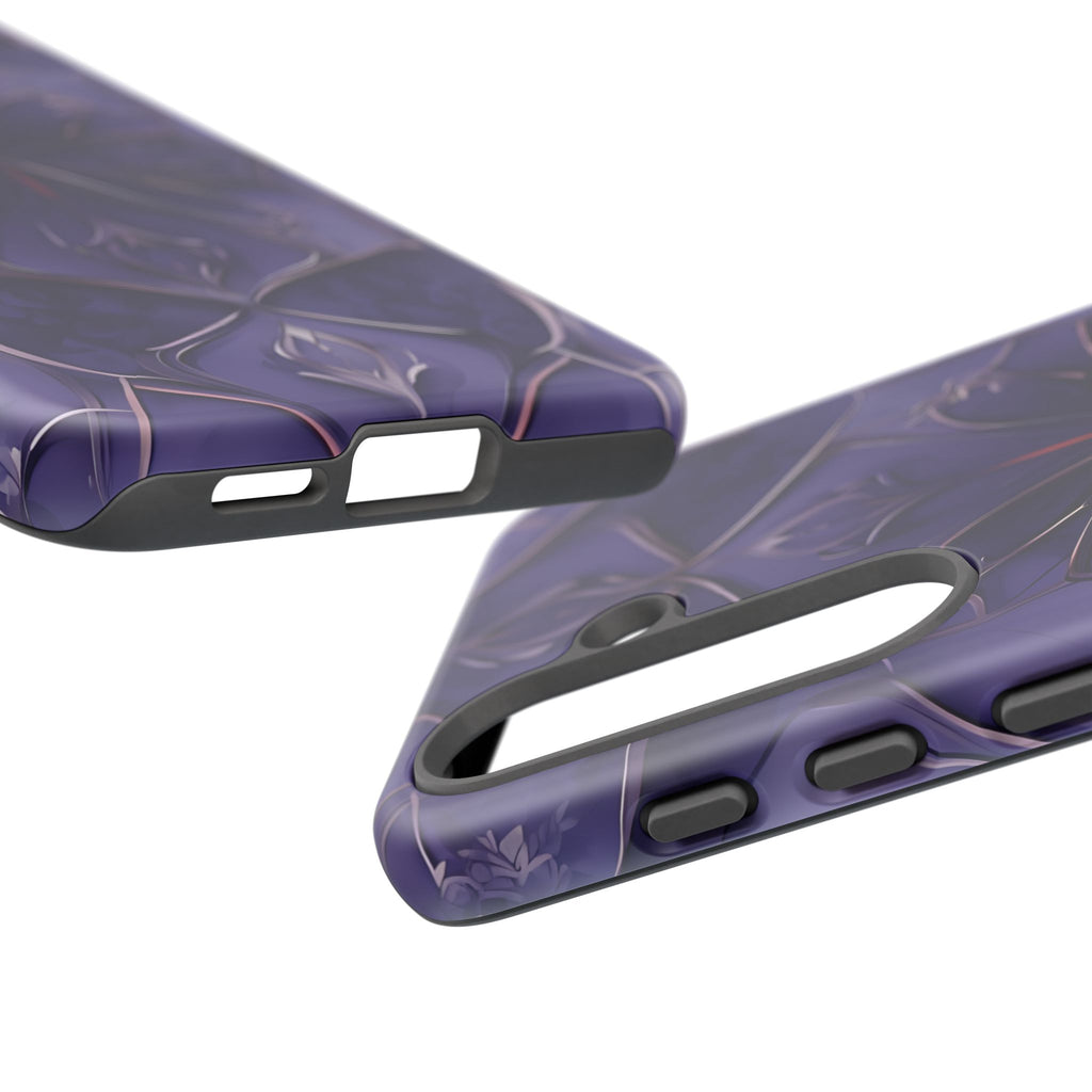 Violet Nebula - Kaleidoscope Collection Artistic Floral Burst - Samsung Galaxy S25 Tough Phone Case - Bold Purple Symmetrical Design