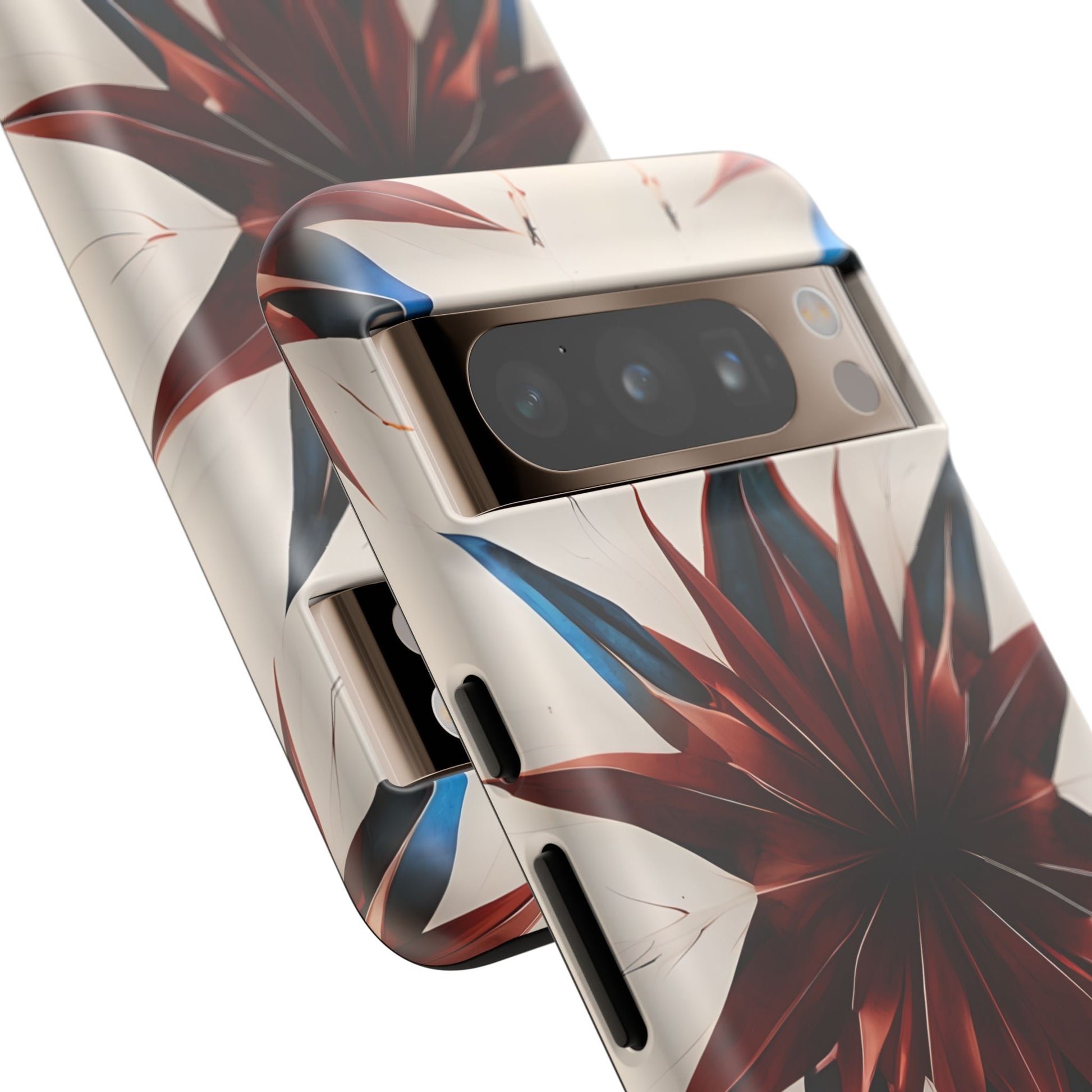 Garnet Starburst - Kaleidoscope Collection Gemstone Floral - Google Pixel 8 Pro Tough Phone Case - Floral Burst Design