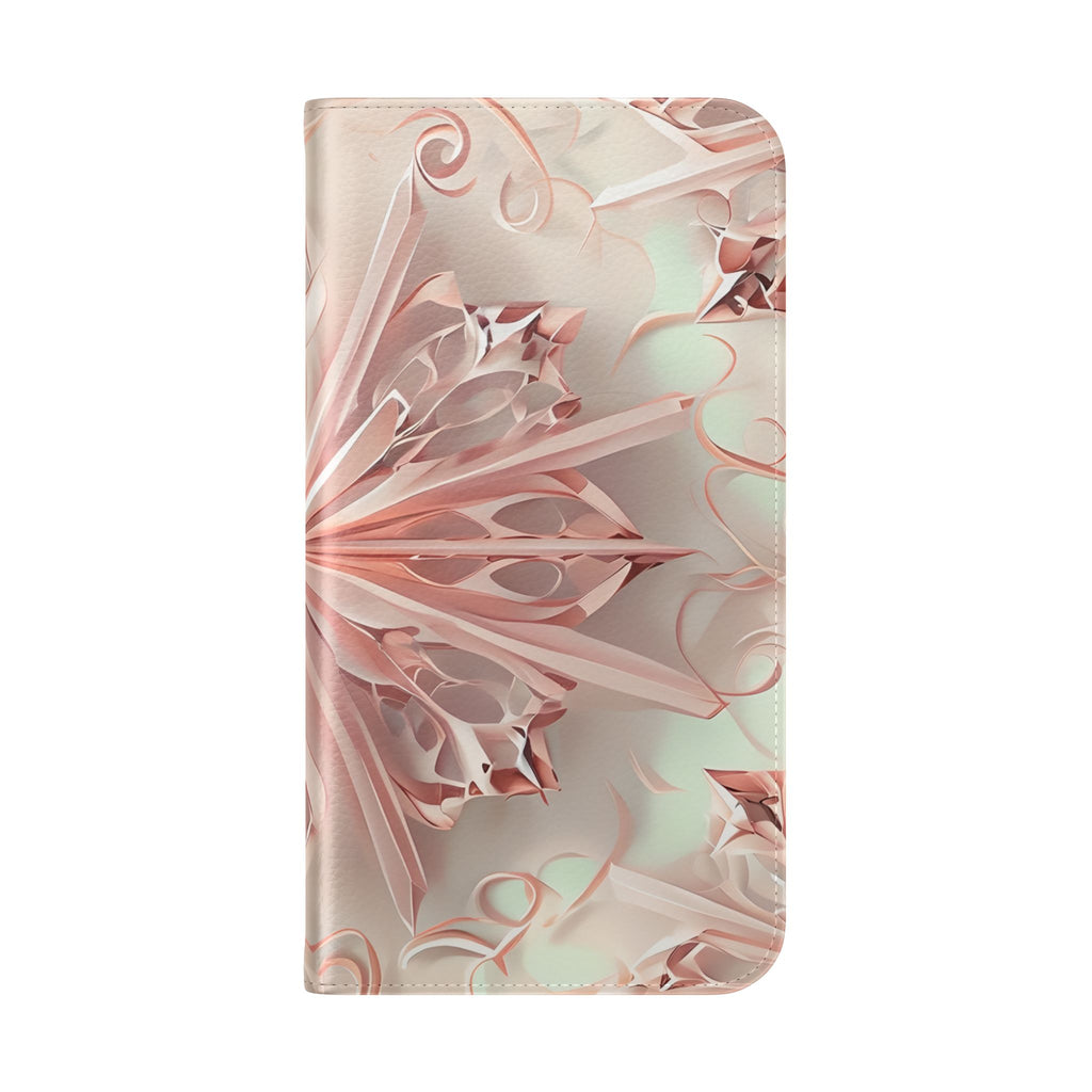 Blush Frost - Abstract Wallet Phone Case for iPhone 16 Pro Max