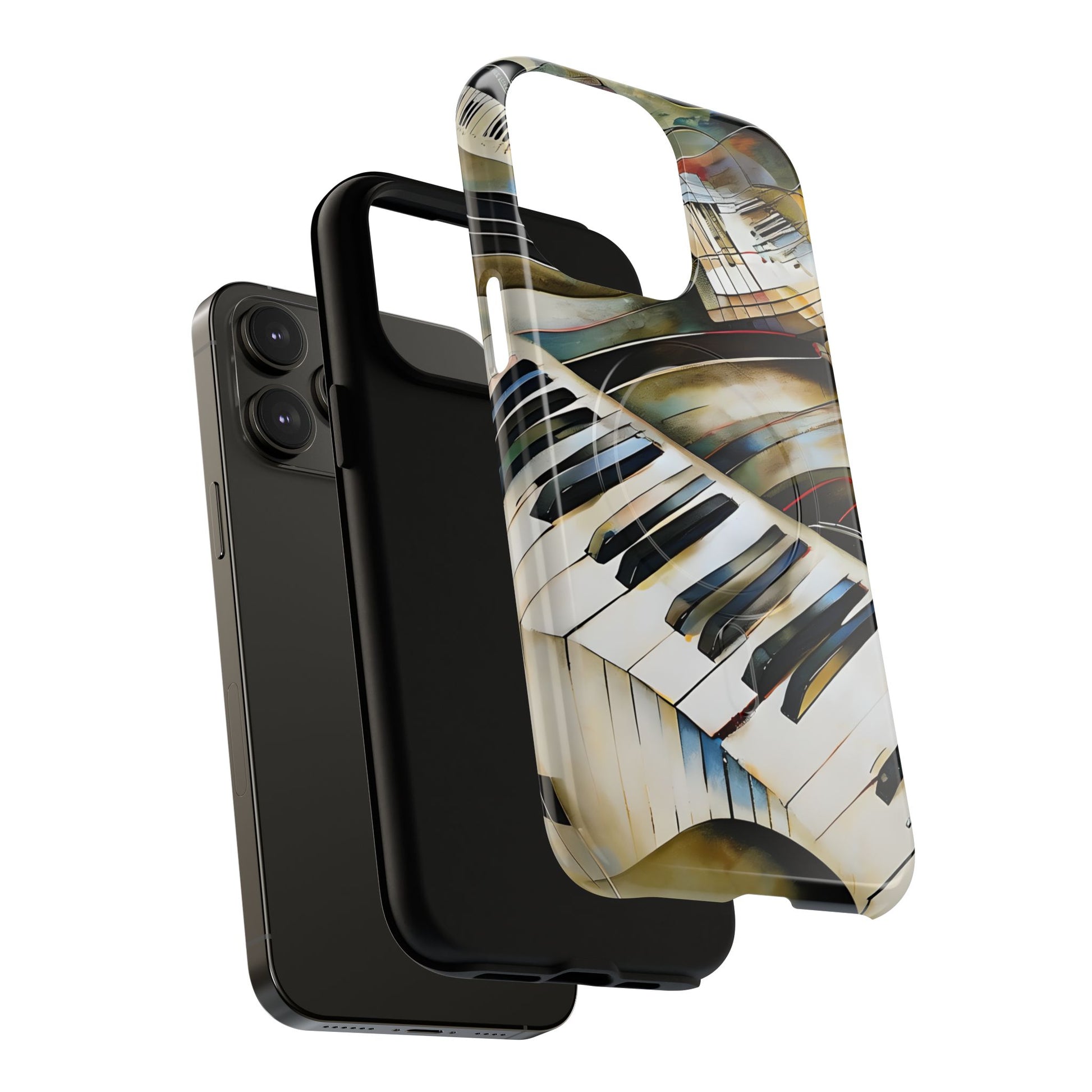 Ivory Cascade Abstract Keyboard Music iPhone 14 Pro Max MagSafe Case