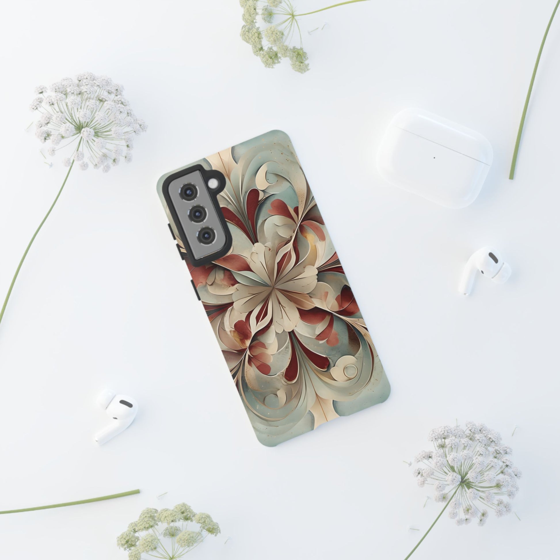Vintage Baroque Blossom - Ornate Floral Art Samsung Galaxy S21 Tough Phone Case - Elegant Baroque-Inspired Design