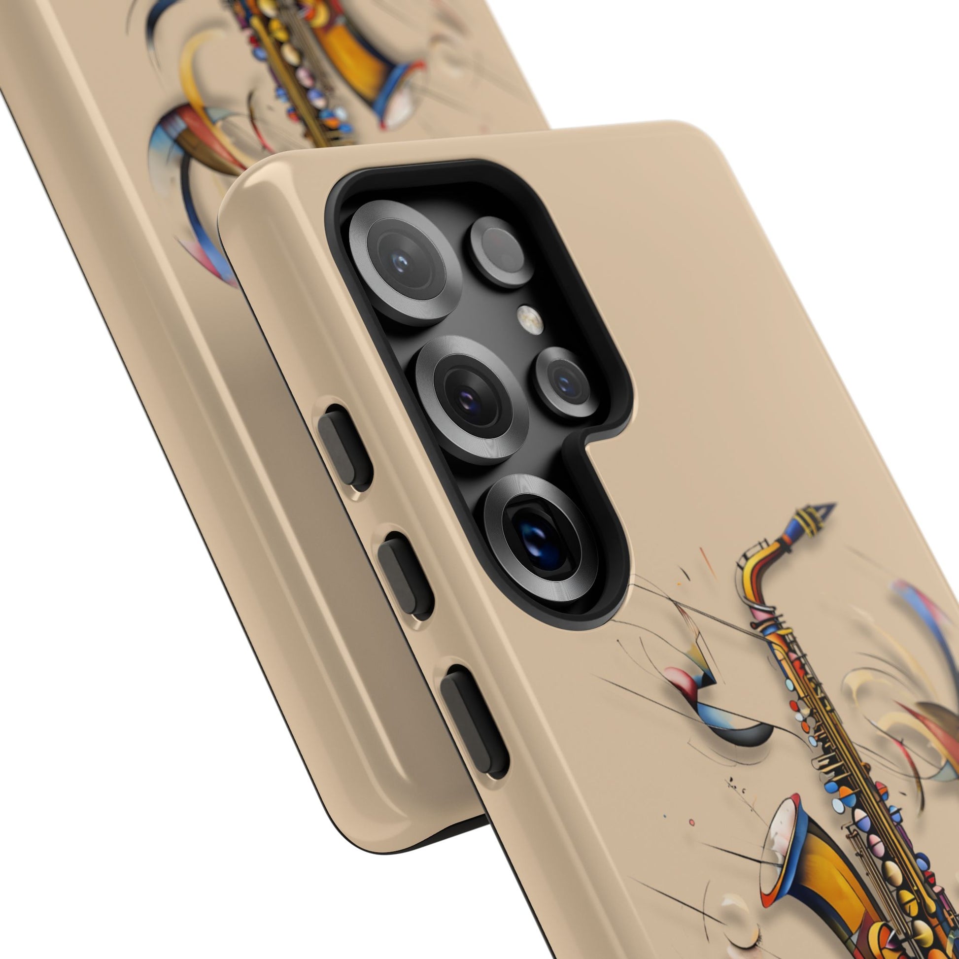 Brass Rhapsody Artistic Saxophone Music Tough Case for Samsung Galaxy S25 Ultra - Shockproof Phone Cover