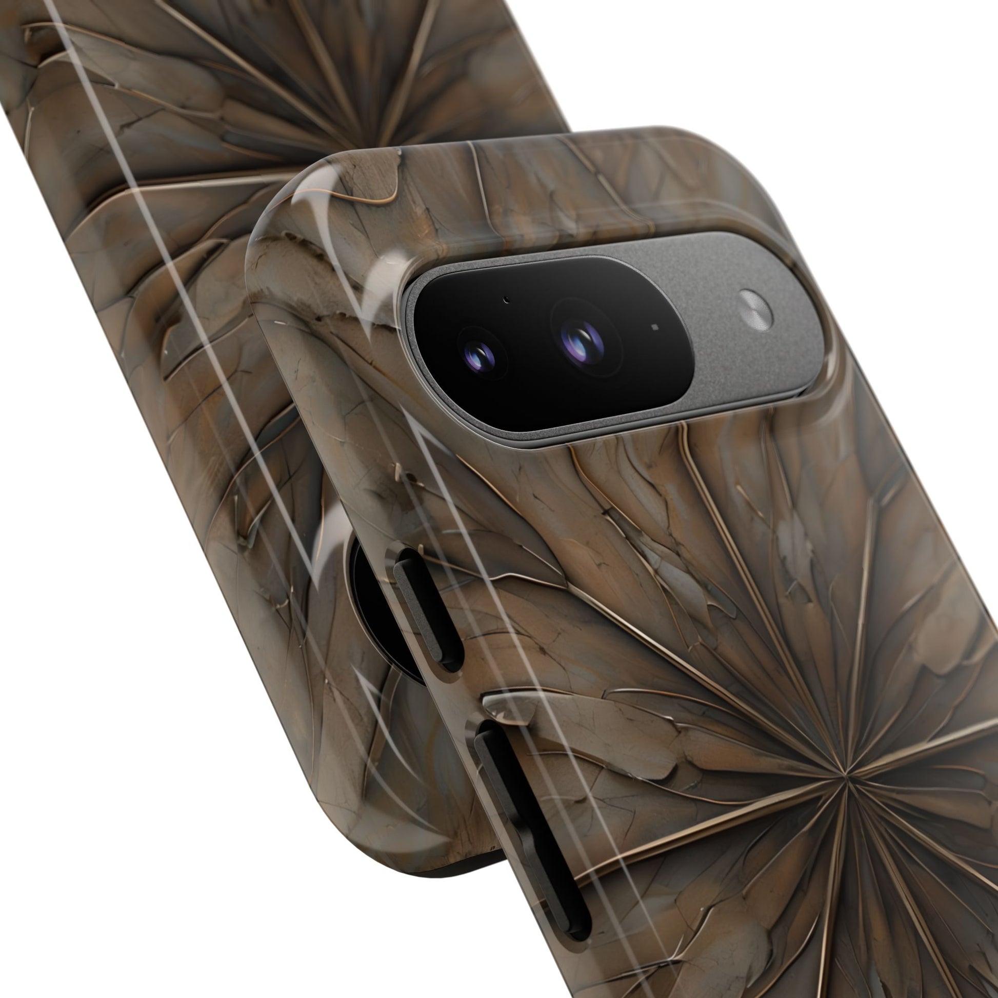 Earthstone Mandala - Kaleidoscope Collection Artistic Taupe Burst - Google Pixel 9 Tough Phone Case