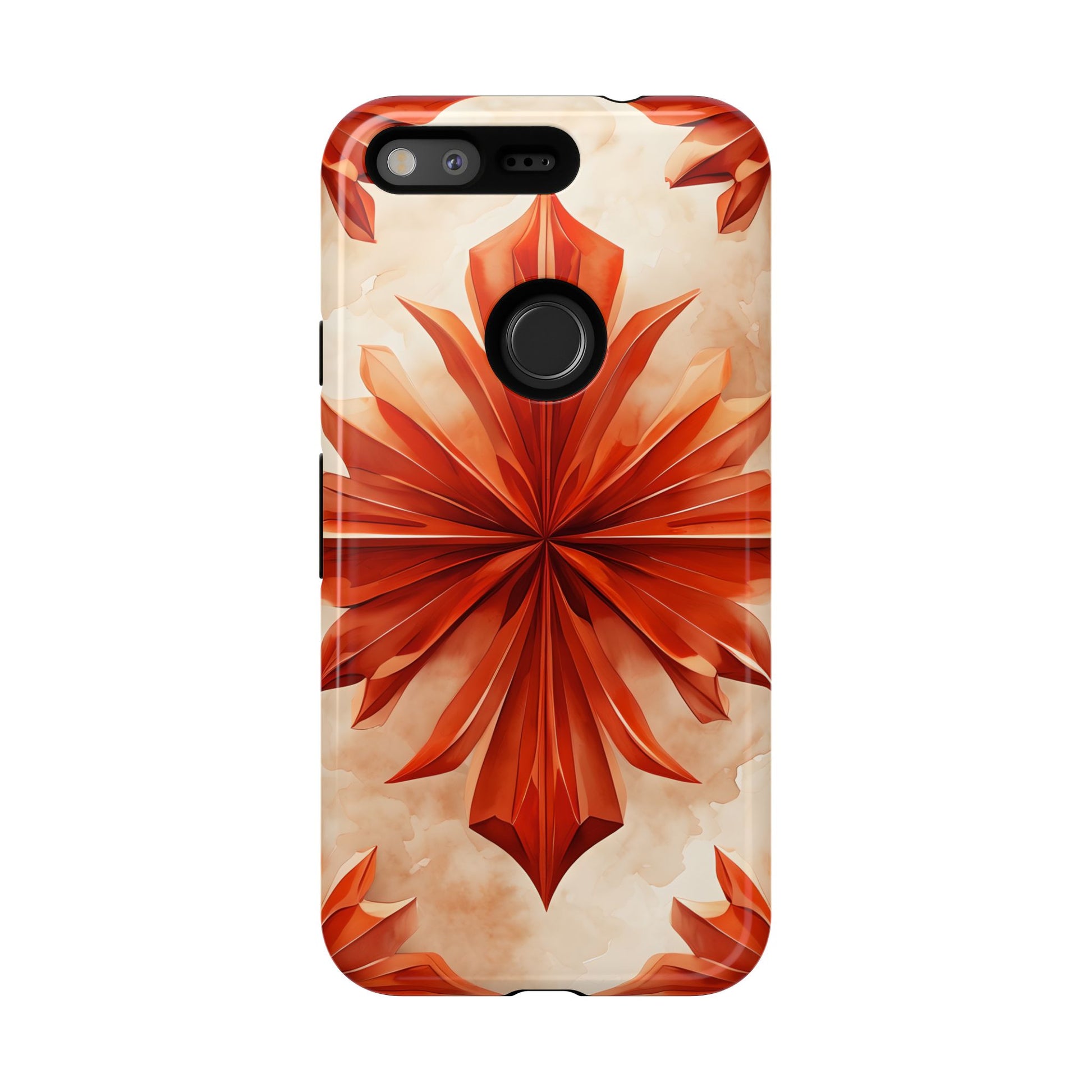 Sunset Fleur Google Pixel - Kaleidoscope Collection of MagSafe Compatible - Vibrant Sunset Flower Design