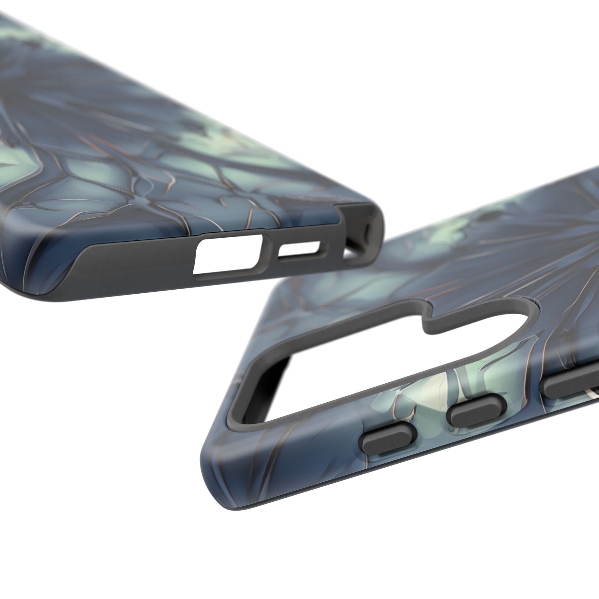 Indigo Mosaic - Artistic Kaleidoscope Collection Artistic Floral - Samsung Galaxy S25 Ultra Tough Phone Case - Bold Blue Symmetrical Design