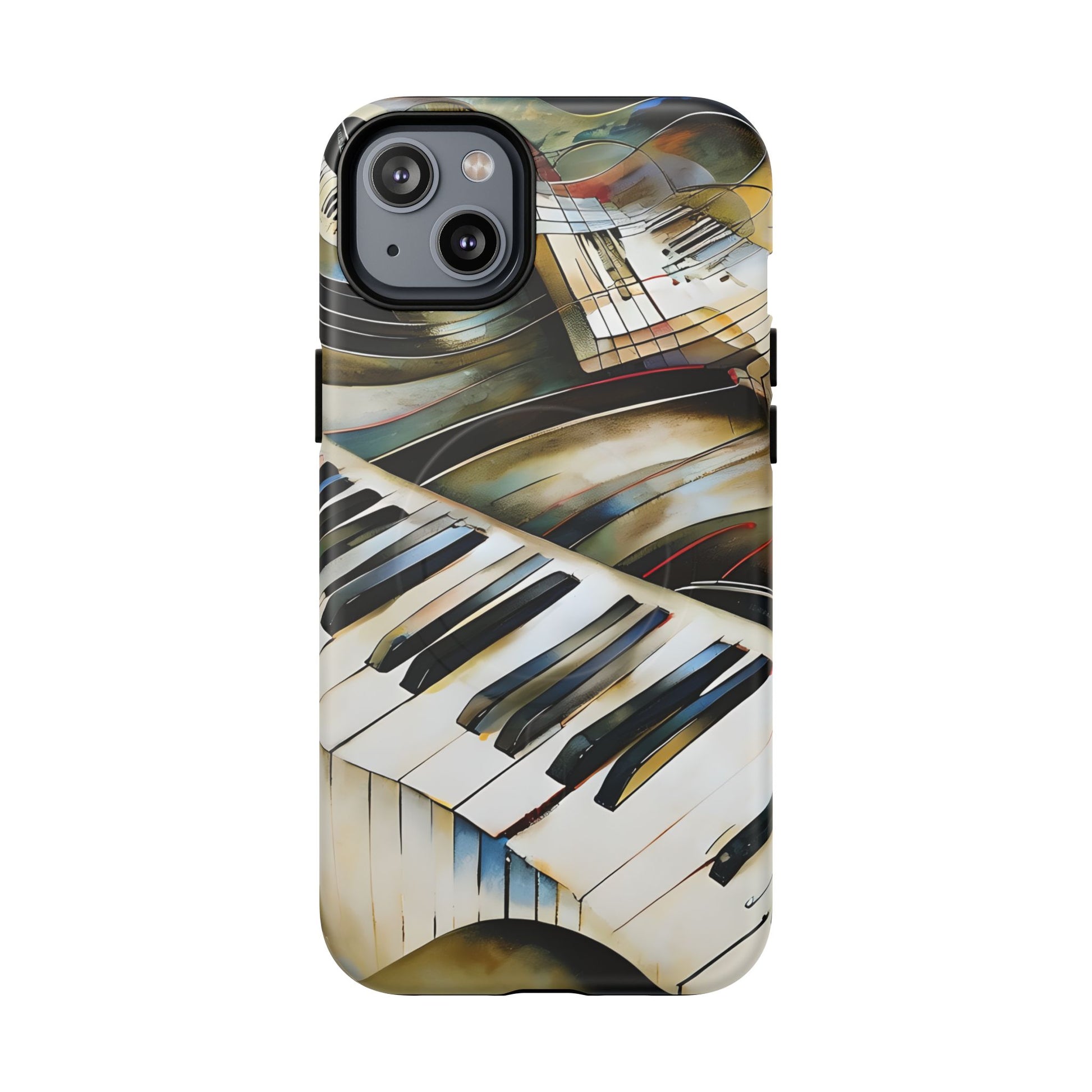 Ivory Cascade Abstract Keyboard Music iPhone 14 Plus MagSafe Case