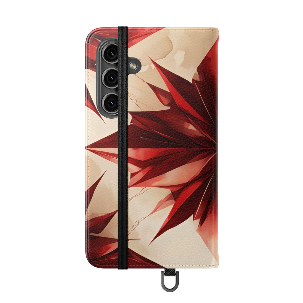 Ruby Compass Samsung Galaxy S24 Wallet Case - Bold Geometric Flip Cover with Card Slots