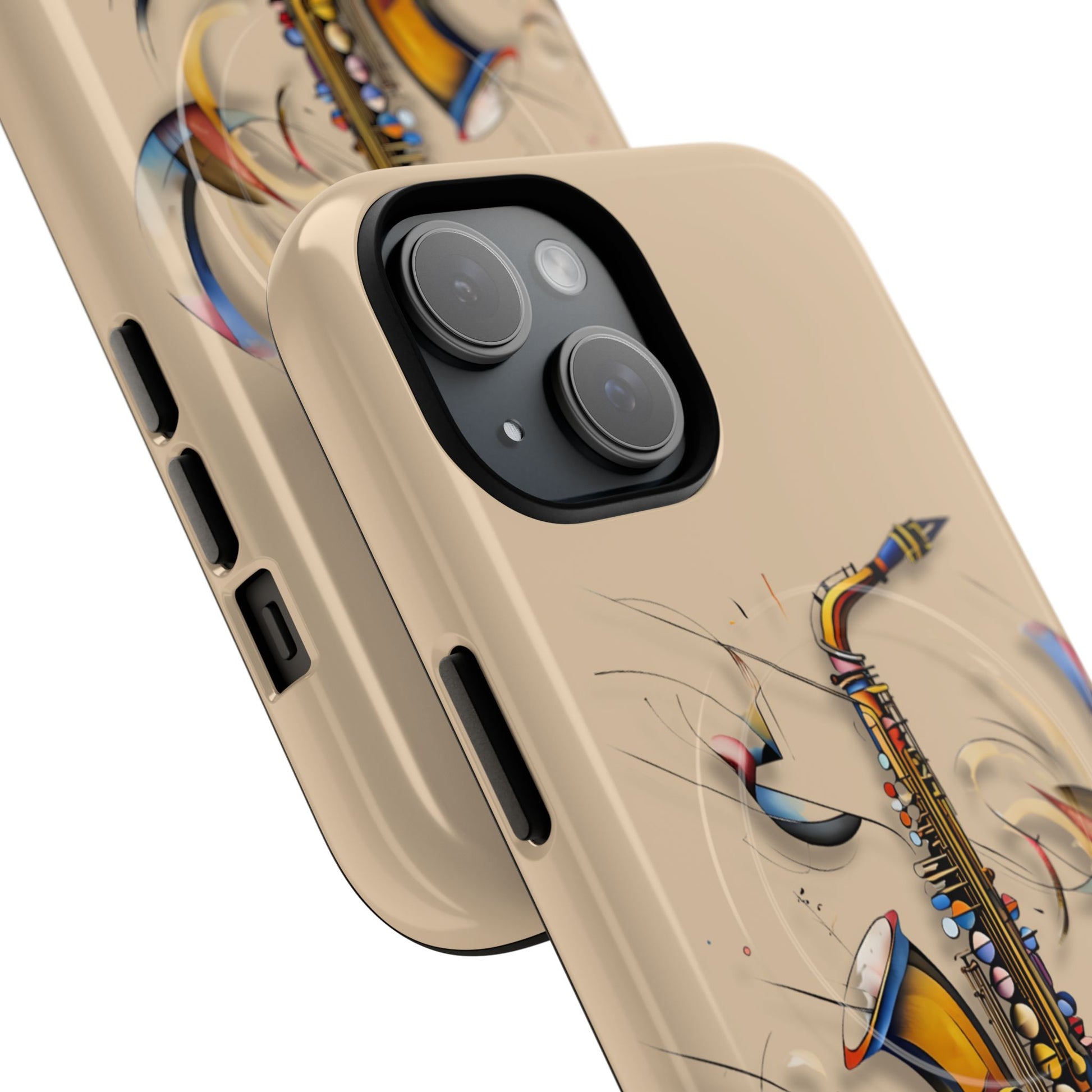 Brass Rhapsody Artistic Saxophone Music iPhone 15 MagSafe Case