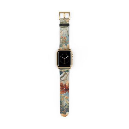 Waterlily Dreamscape Designer Apple Watch Band - Premium Custom Strap for Series 1-9, SE & Ultra - Artistic Vegan Leather
