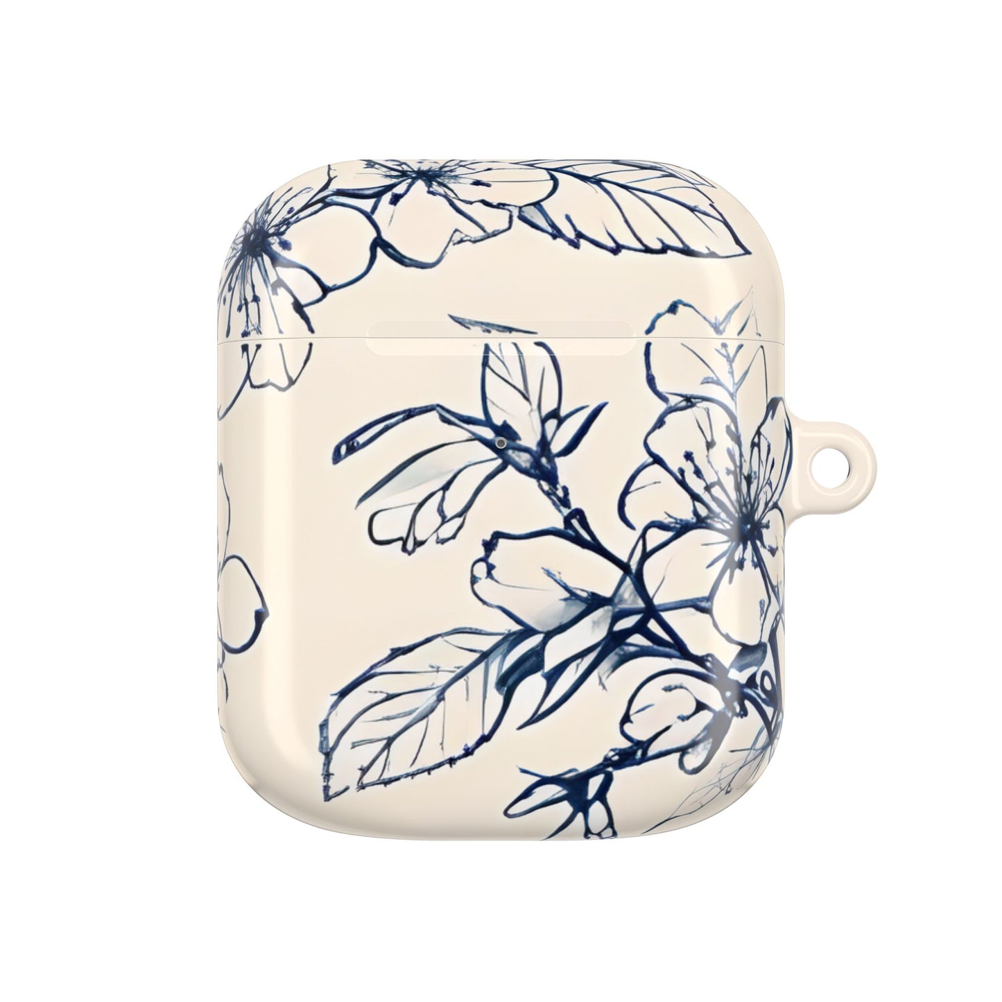 Blossom Sketch AirPod Case - Elegant Floral Earbud Cover for Gen 1, 2, 3, Pro Gen 1 & 2 - Chic Blue Botanical Gift for Her