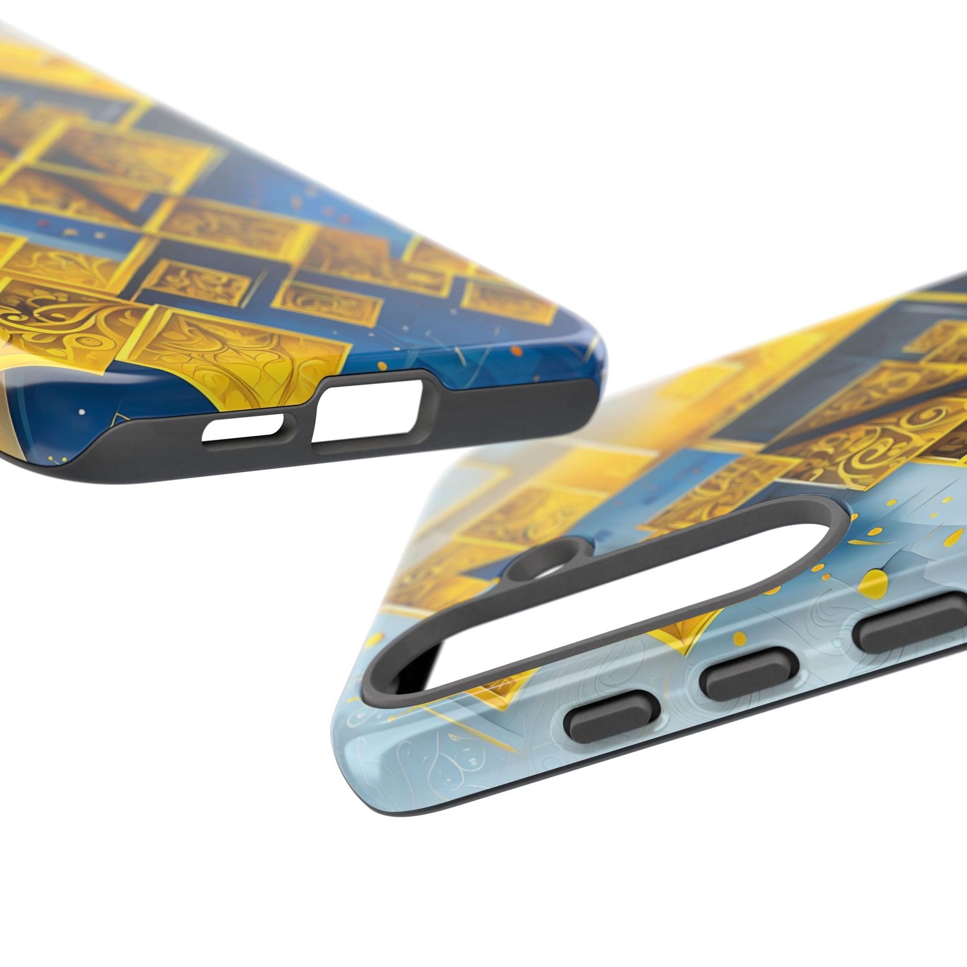 Golden Ascent Luxe Geometric Samsung Galaxy S25 Plus Tough Case - Elegant Abstract Gold Design