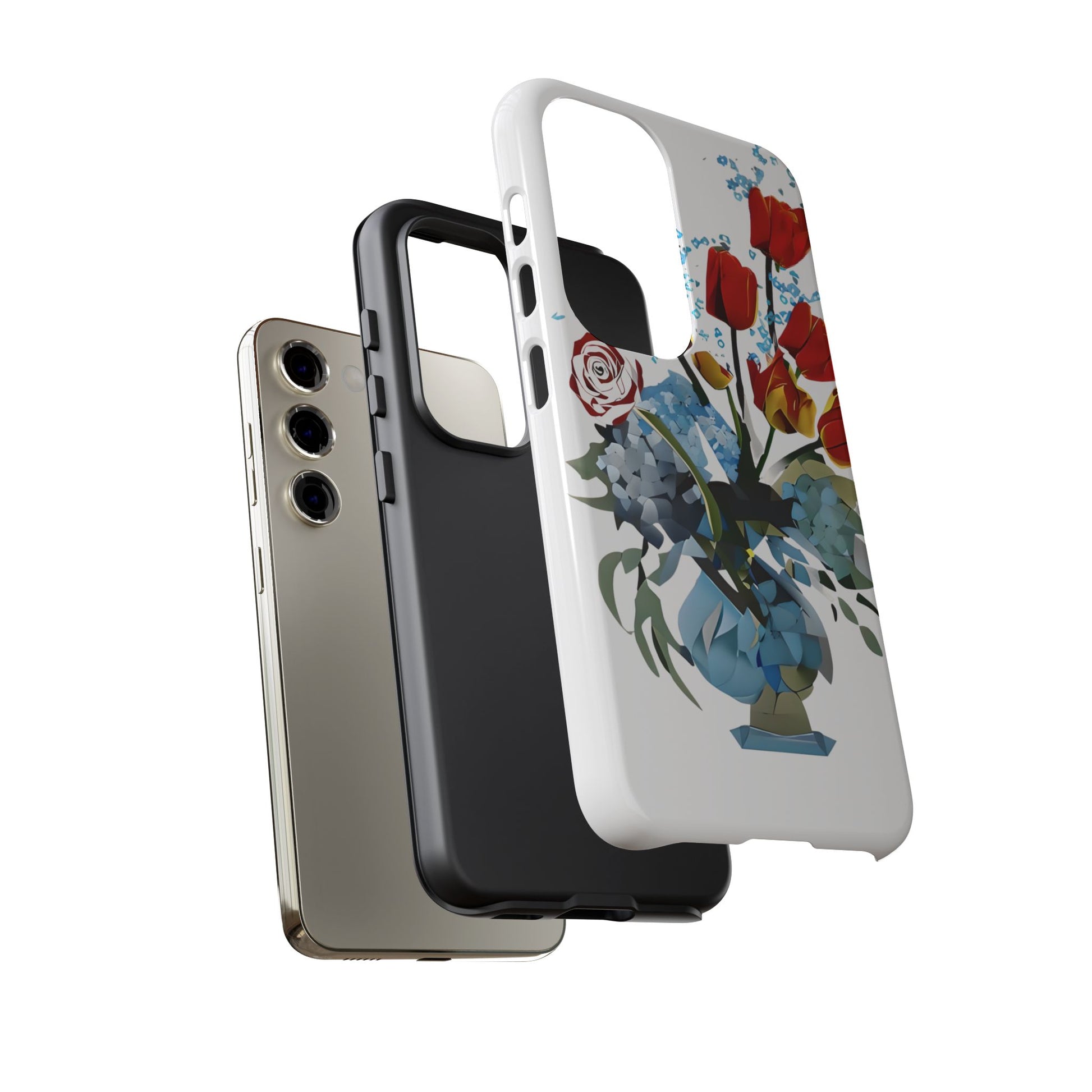 Bouquet Brilliance - Artistic Floral Samsung S23 Phone Case - Vibrant Tulip, Rose & Hydrangea Design