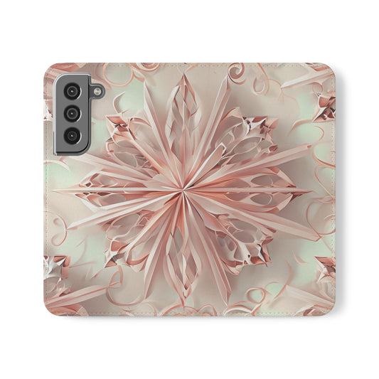 Blush Frost - Abstract Wallet Phone Case for Samsung Galaxy