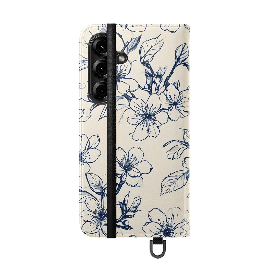 Blossom Sketch - Minimalist Floral Flip Phone Case for Samsung Galaxy S25