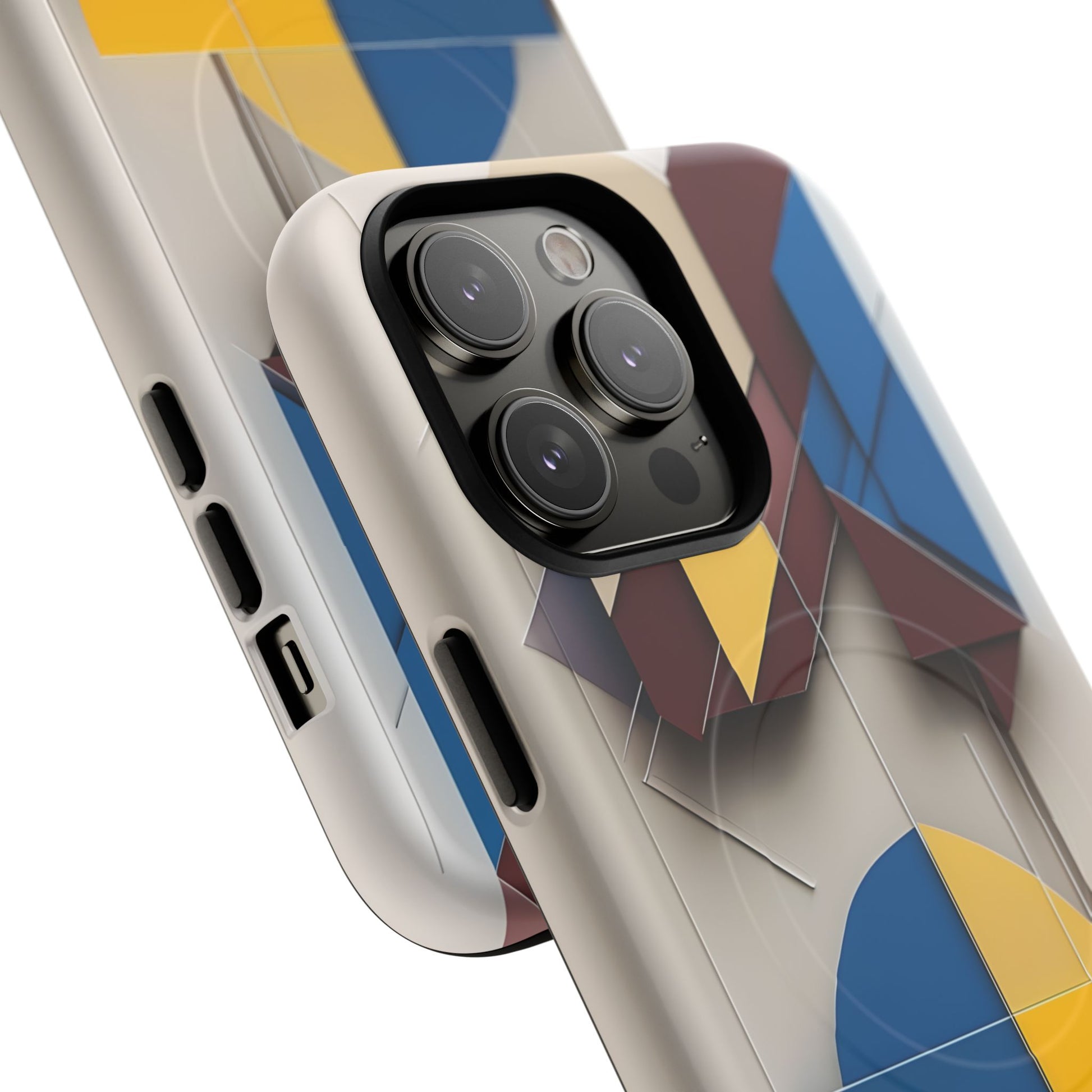Chromatic Construct iPhone 14 Pro Max MagSafe Phone Case -Modern Geometrical Design, Primary Colors