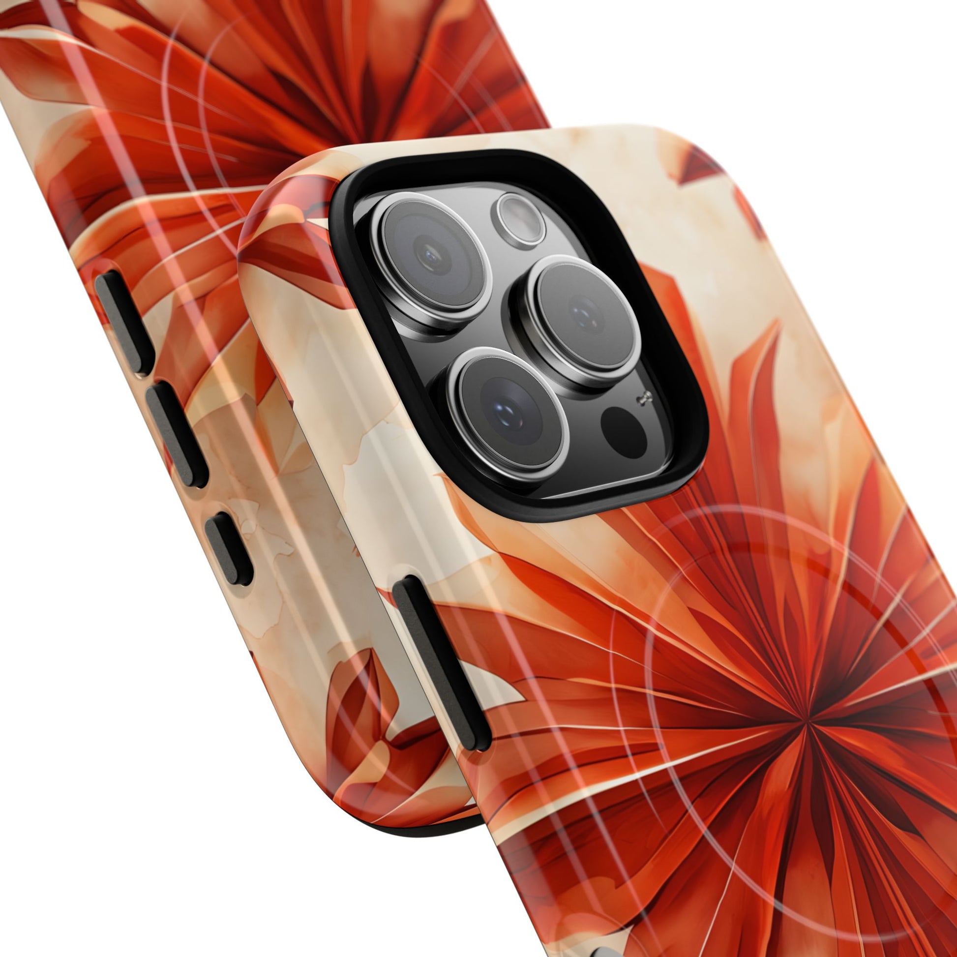 Sunset Fleur iPhone 16 Pro - Kaleidoscope Collection of MagSafe Compatible - Vibrant Sunset Flower Design
