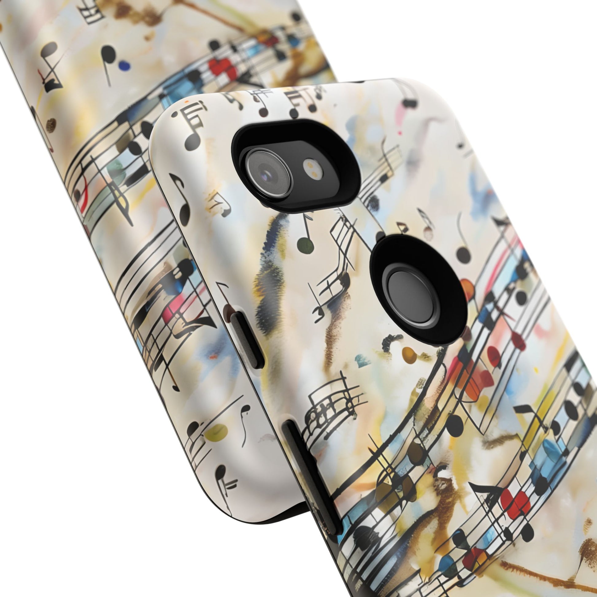 Melodic Flow Abstract Music Notes Tough Case for Google Pixel 3a - Shockproof Phone Cover