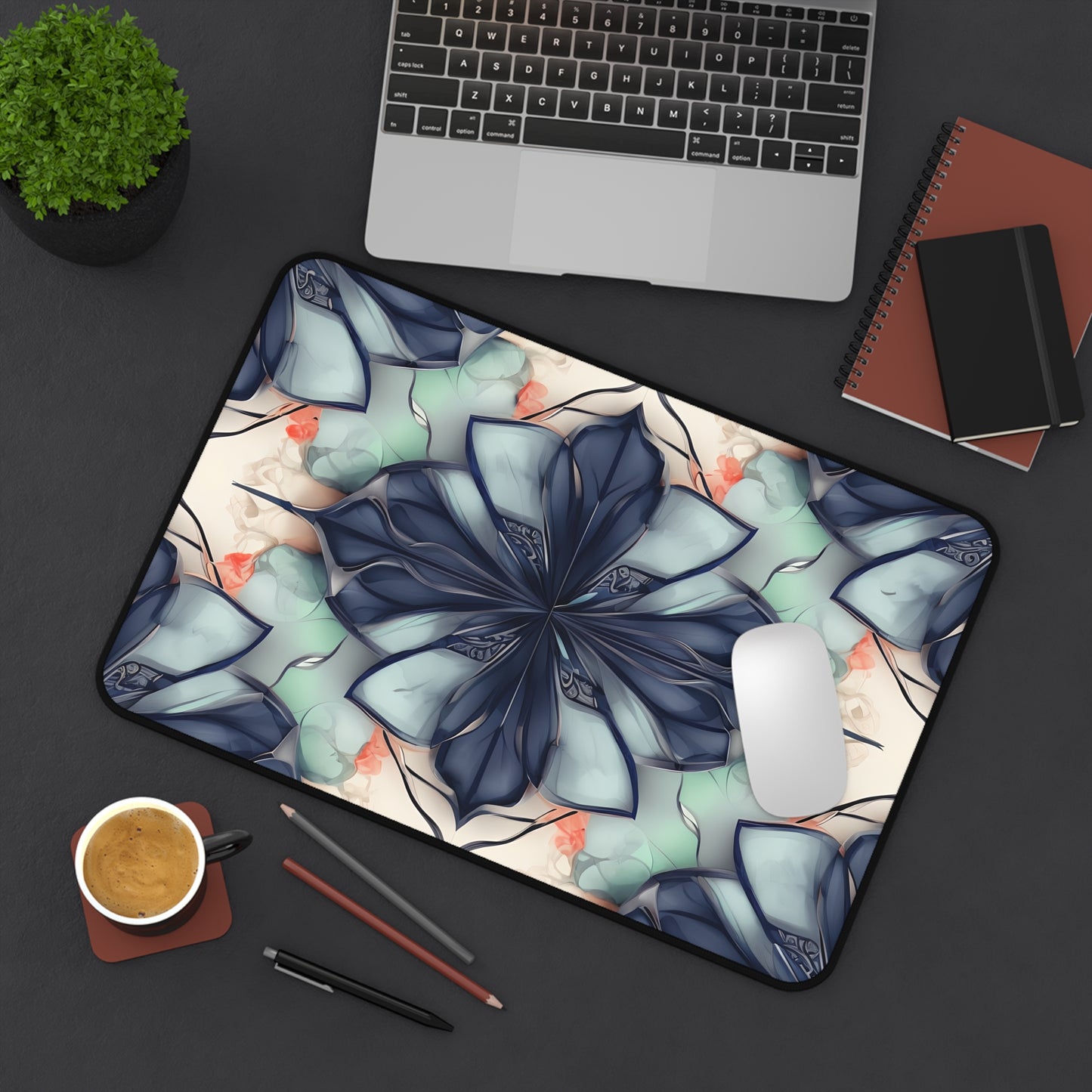 Midnight Mosaic Designer Desk Mat - Premium Office Desk Pad, 3 Sizes Available, Artistic Workspace Protection