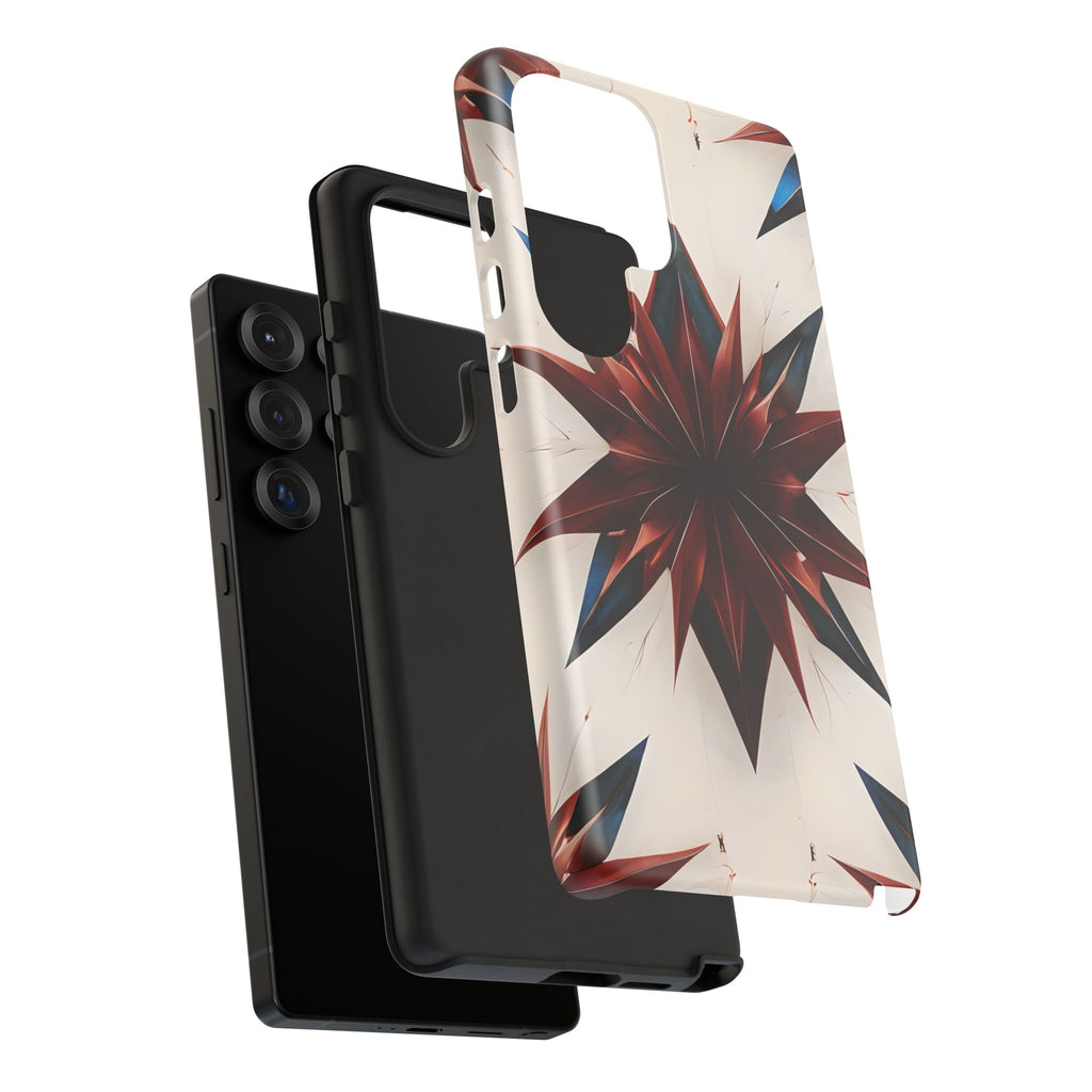 Garnet Starburst - Kaleidoscope Collection Gemstone Floral - Samsung Galaxy S25 Ultra Tough Phone Case - Floral Burst Design