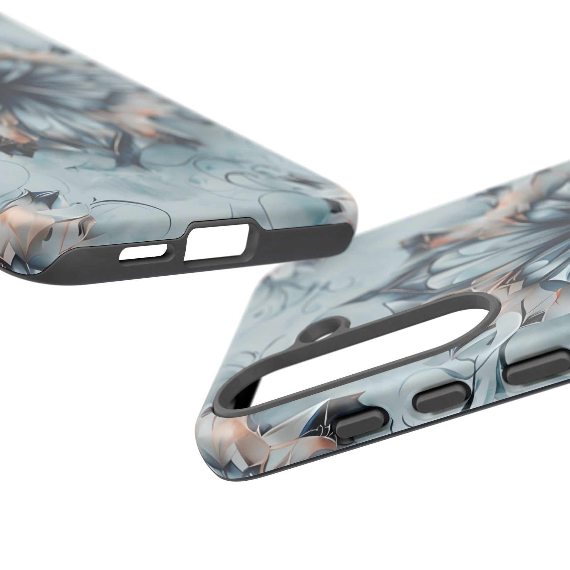 Indigo Mirage - Artistic Kaleidoscope Collection Artistic Floral - Samsung Galaxy S25 Plus Tough Phone Case - Bold Indigo Symmetrical Design