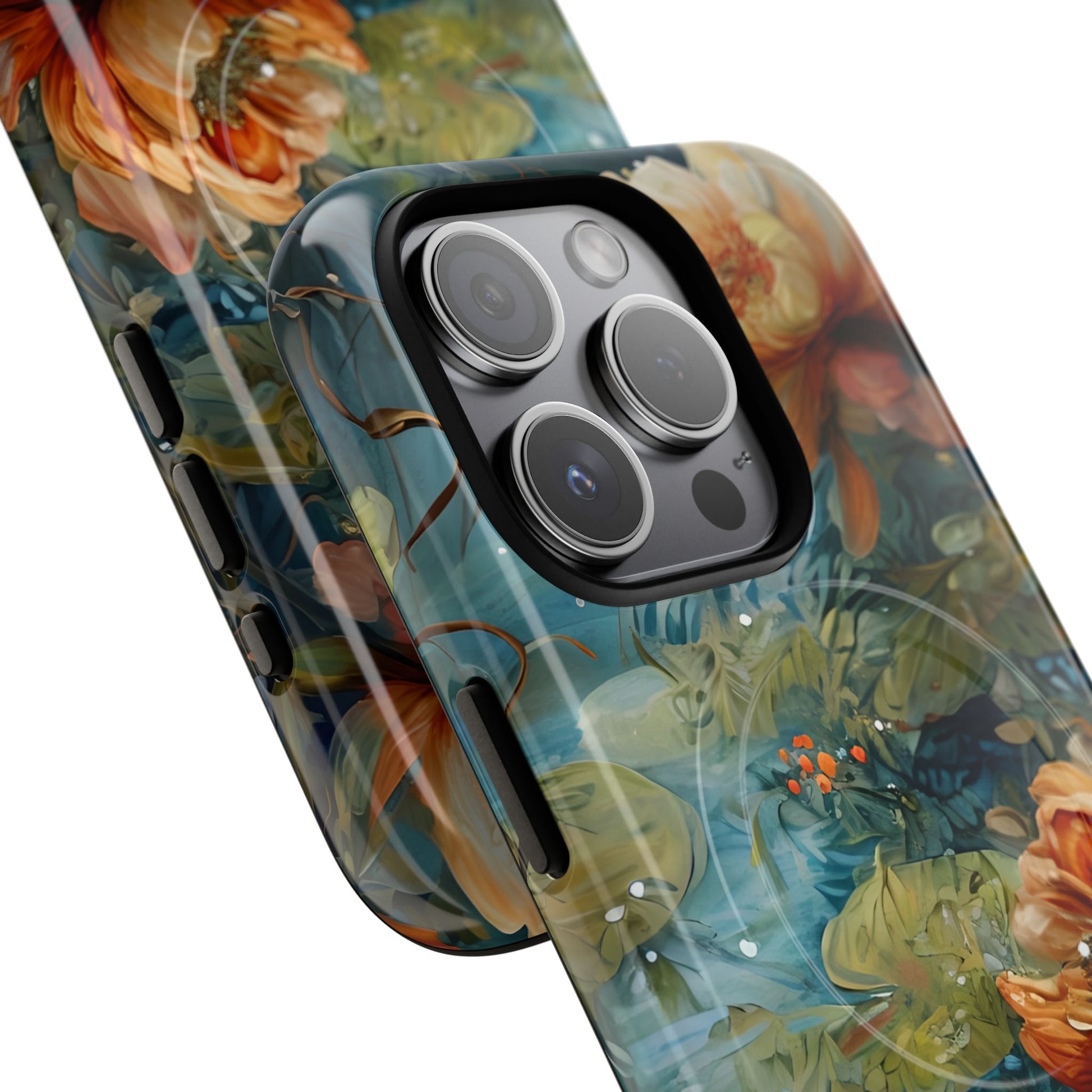 Waterlily Nocturne iPhone 15 Pro Case - Artistic Tough Cover - MagSafe Compatible - Premium Drop Protection
