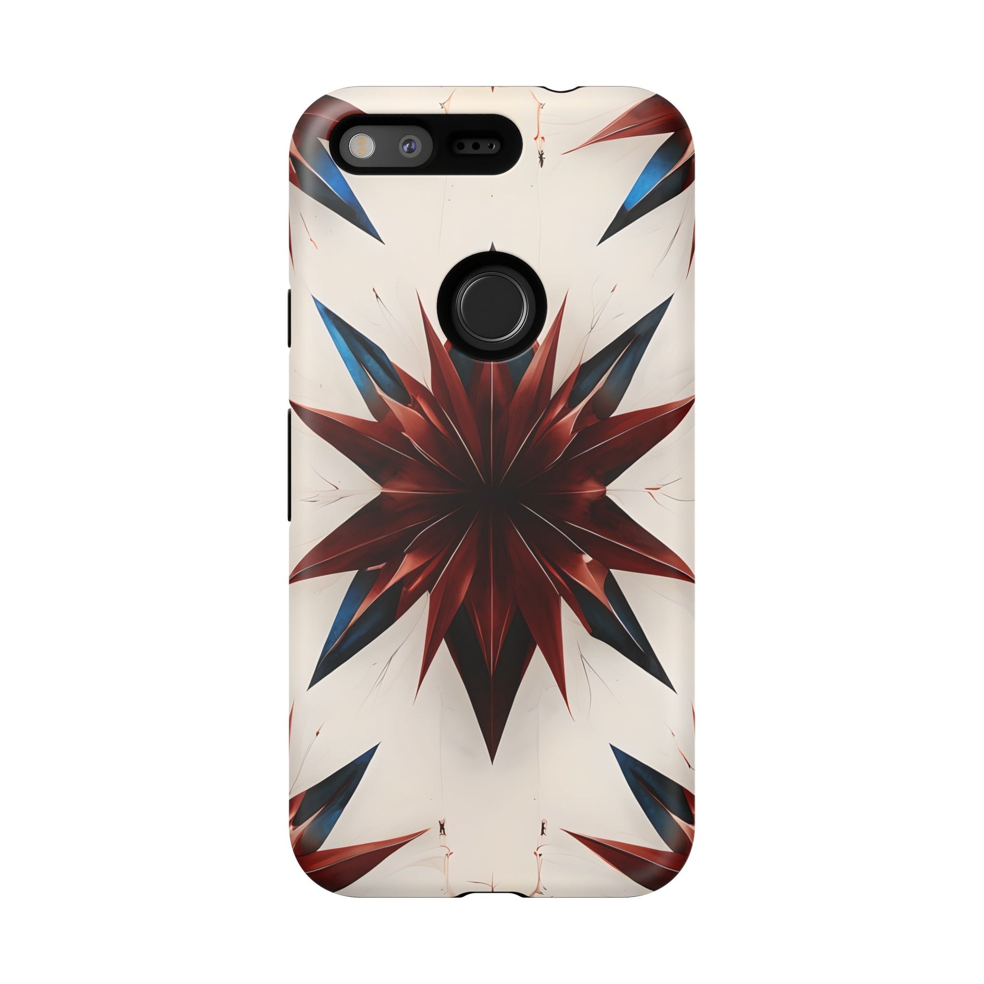 Garnet Starburst - Kaleidoscope Collection Gemstone Floral - Google Pixel Tough Phone Case - Floral Burst Design