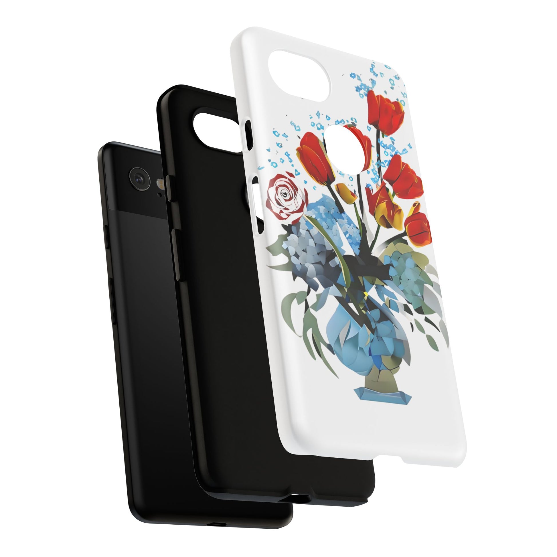 Bouquet Brilliance - Artistic Floral Google Pixel 2XL Tough Phone Case - Vibrant Tulip, Rose & Hydrangea Design