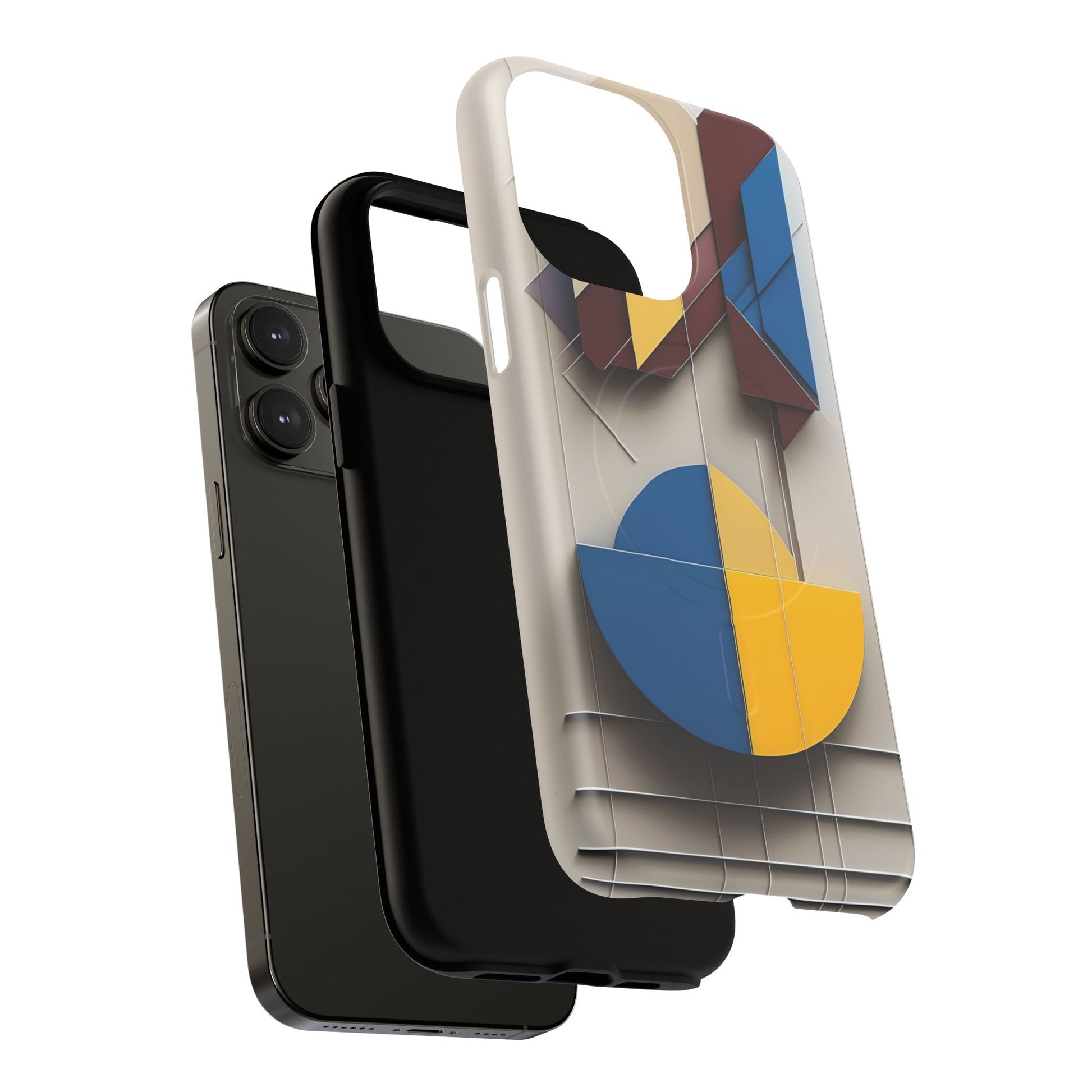 Chromatic Construct iPhone 14 Pro Max MagSafe Phone Case -Modern Geometrical Design, Primary Colors