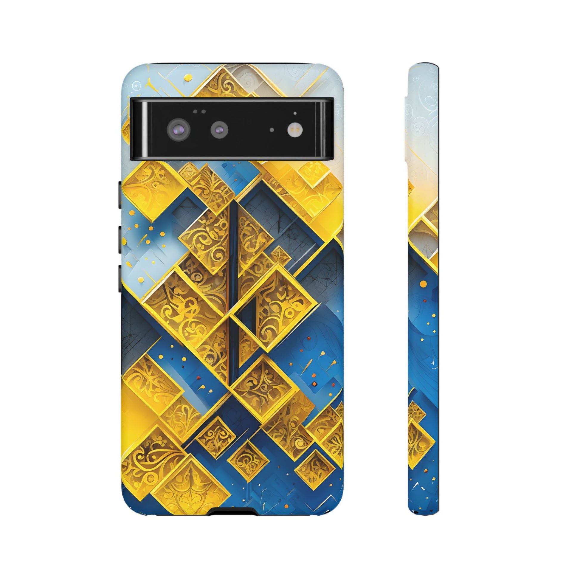 Golden Ascent Luxe Geometric Google Pixel 6 Tough Case - Elegant Abstract Gold Design