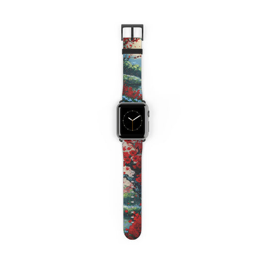 Crimson Blossom Lake Apple Watch Band Strap - Timeless Design for your Timepiece