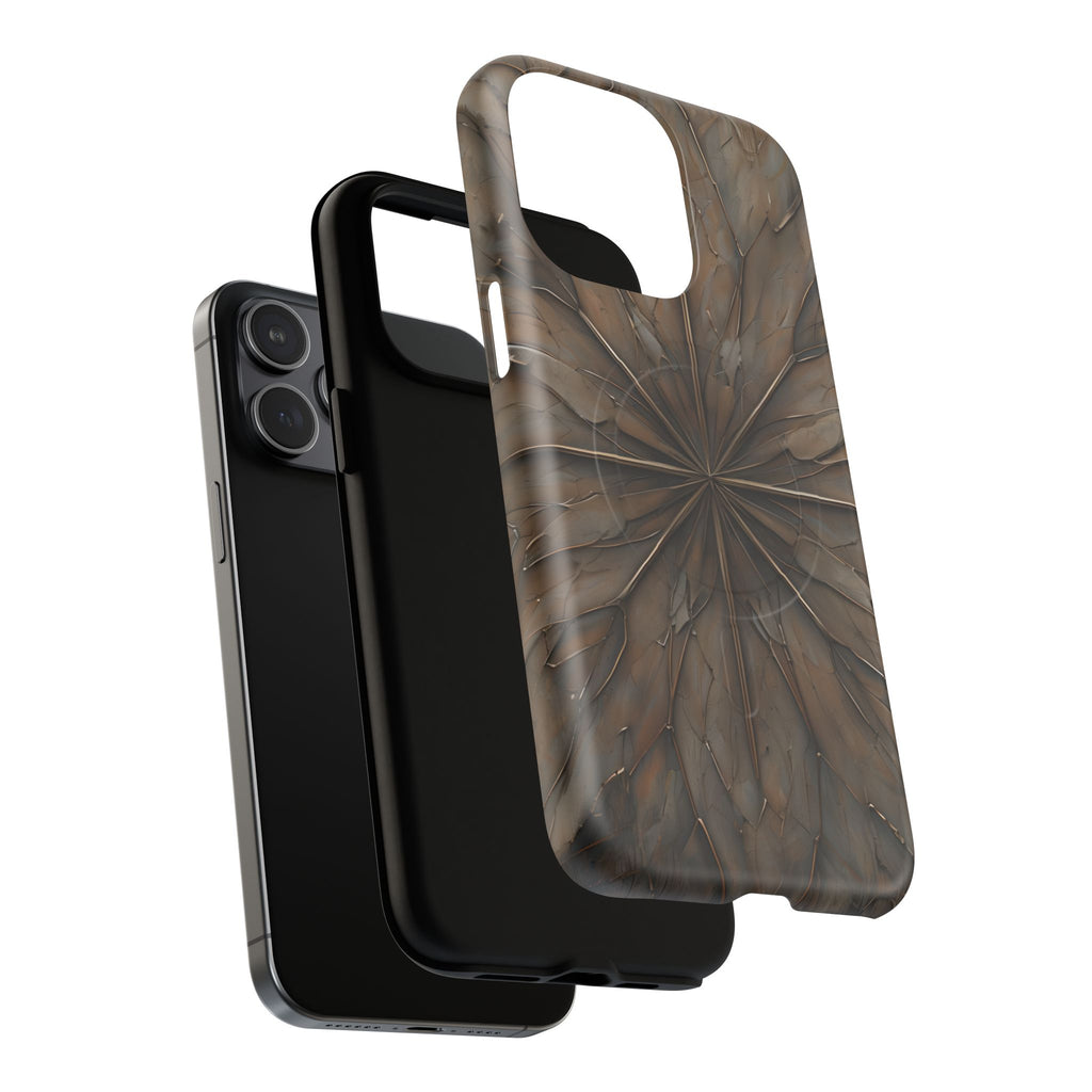 Earthstone Mandala - Kaleidoscope Collection Artistic Taupe Burst - iPhone 15 Pro Max MagSafe Phone Case