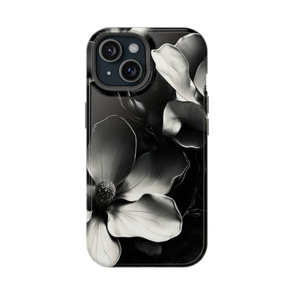 Monochrome Magnolia iPhone MagSafe Case