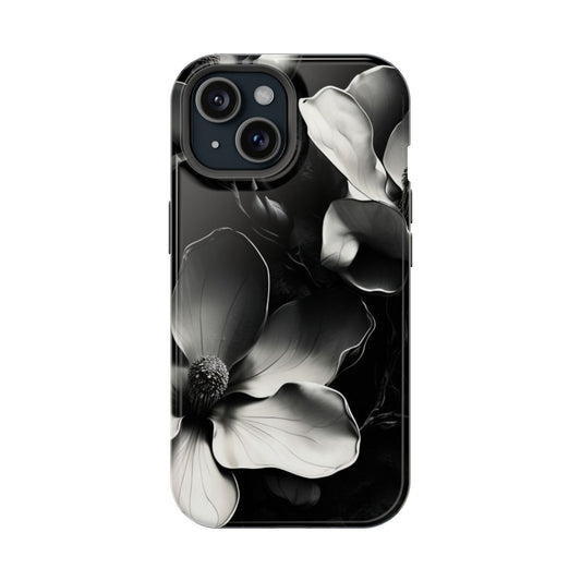 Monochrome Magnolia iPhone MagSafe Case