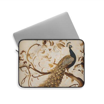 Golden Plumage Laptop Sleeve - Abstract Bold Color, Artistic Protective Cover for 12", 13", 15" Laptops