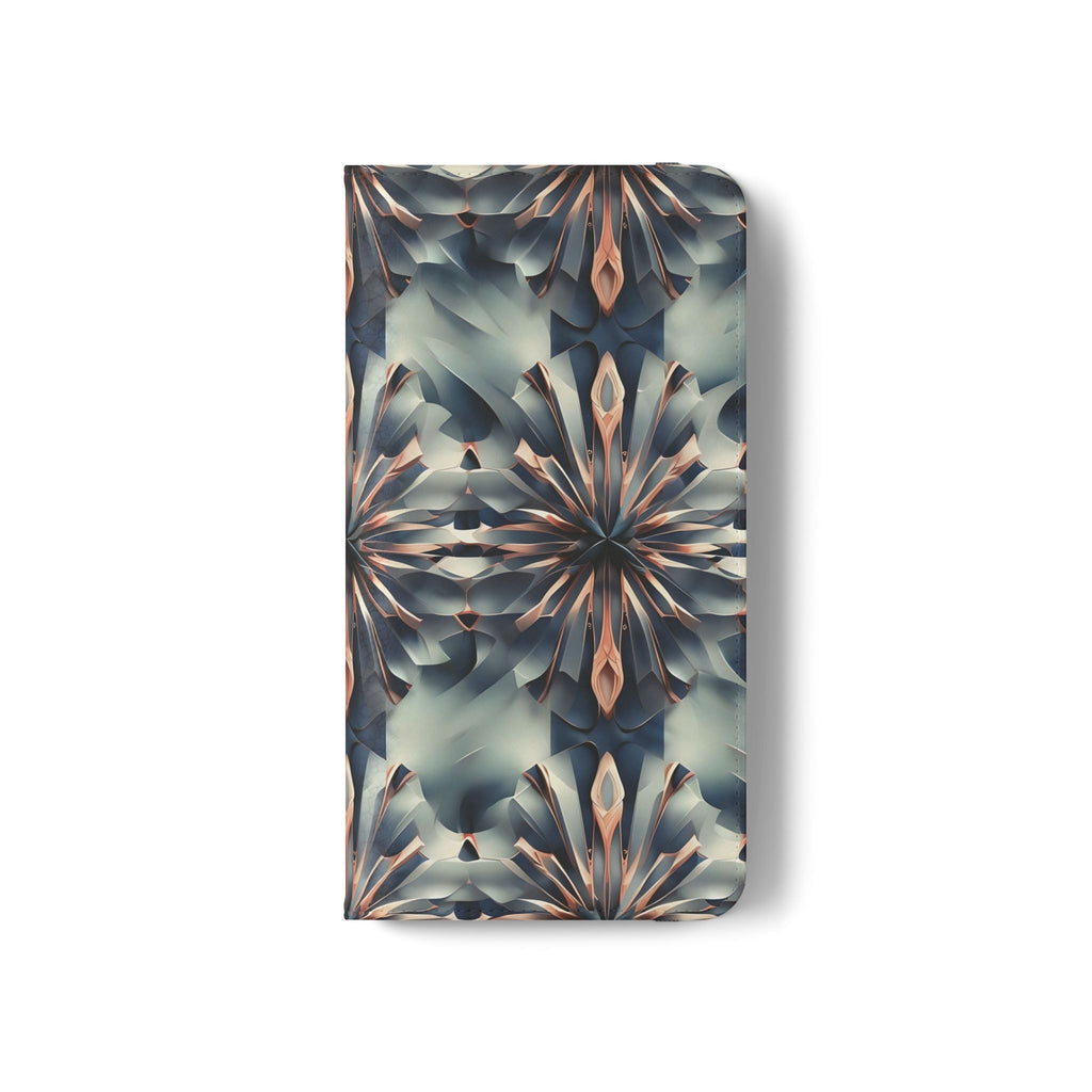 Obsidian Kaleidoscope Samsung Galaxy S21 Wallet Case - Elegant Abstract Flip Cover with Card Slots