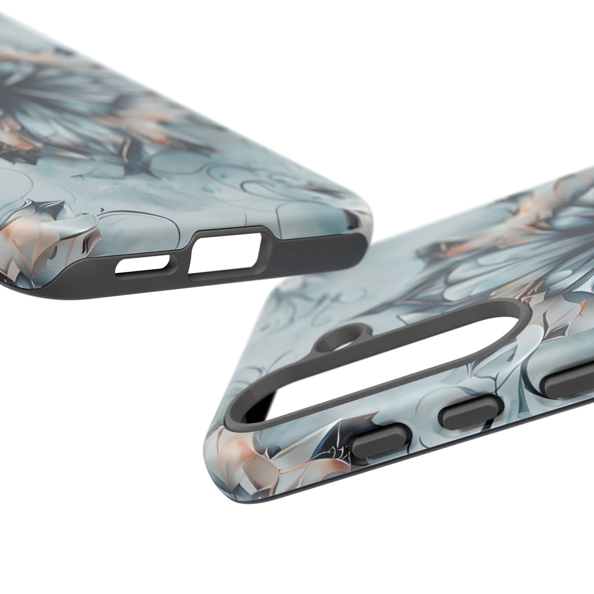 Indigo Mirage - Artistic Kaleidoscope Collection Artistic Floral - Samsung Galaxy S25 Tough Phone Case - Bold Indigo Symmetrical Design