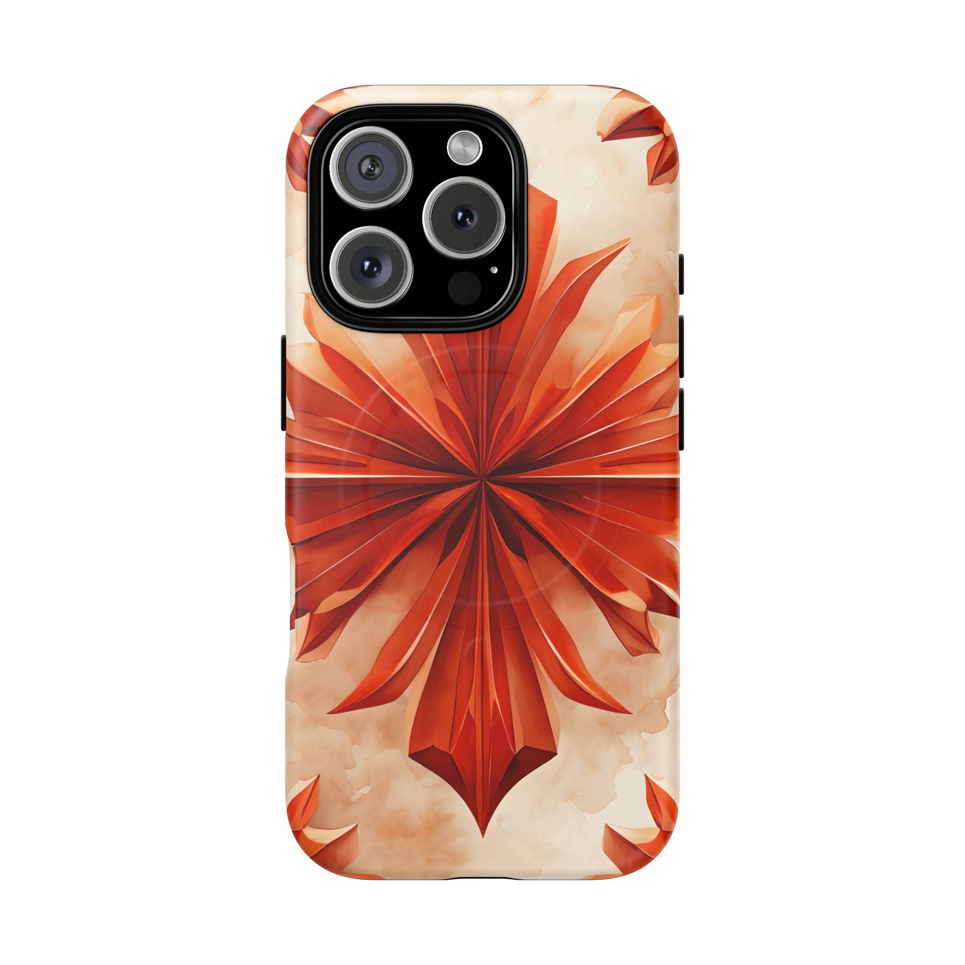 Sunset Fleur iPhone 16 Pro - Kaleidoscope Collection of MagSafe Compatible - Vibrant Sunset Flower Design